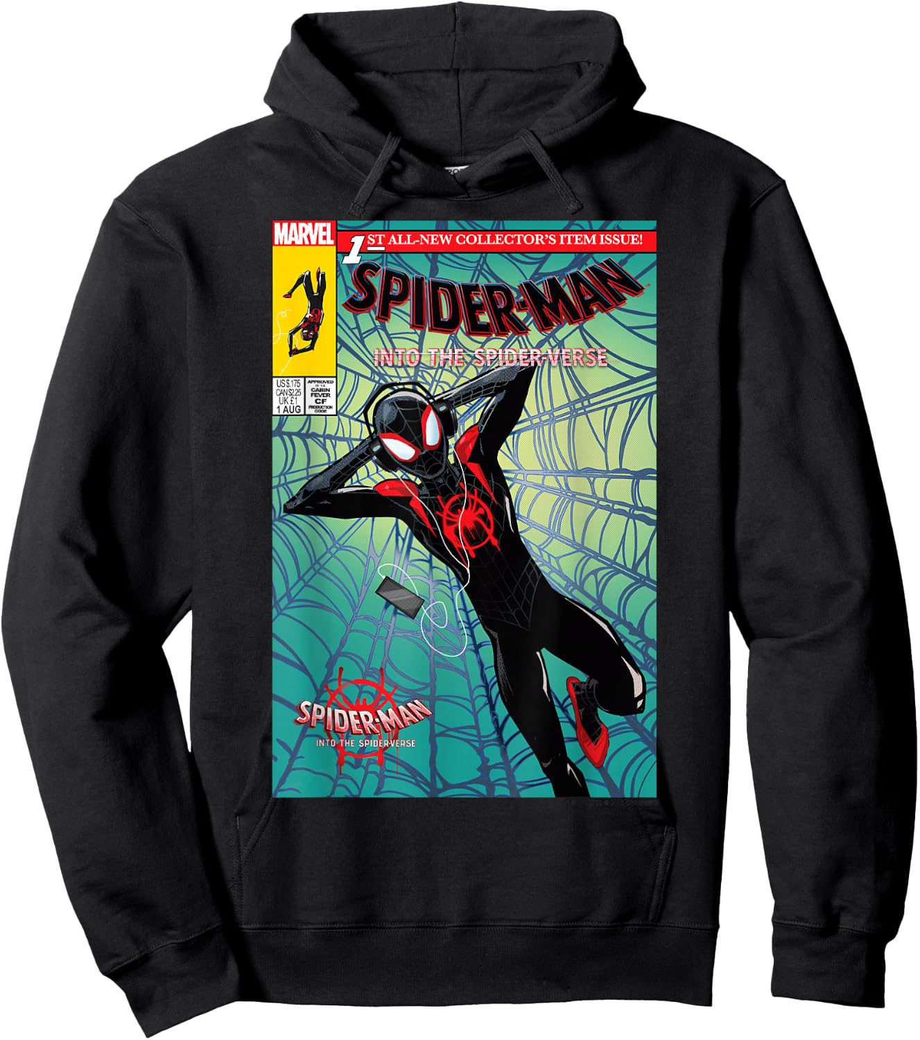 Marvel Spider-Man Classic Fit Collectors - Black, 100% Cotton Hoodie - Hoodie | Black