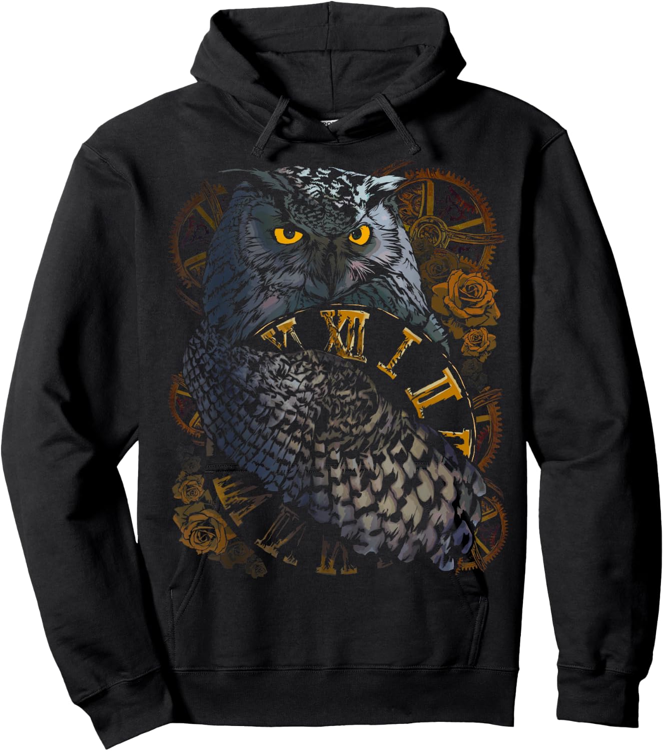 Owl Wildlife Nature Spirit Animal with Steampunk Design Hoodie - Hoodie | Black