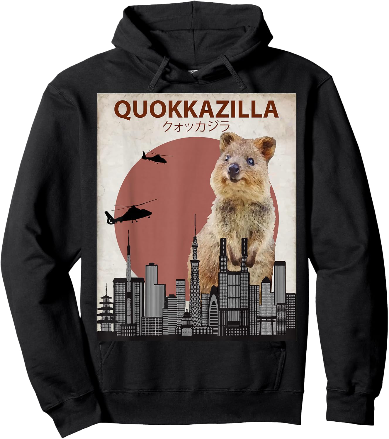 Funny Quokka | Giant Australia Monster Hoodie - Hoodie | Black