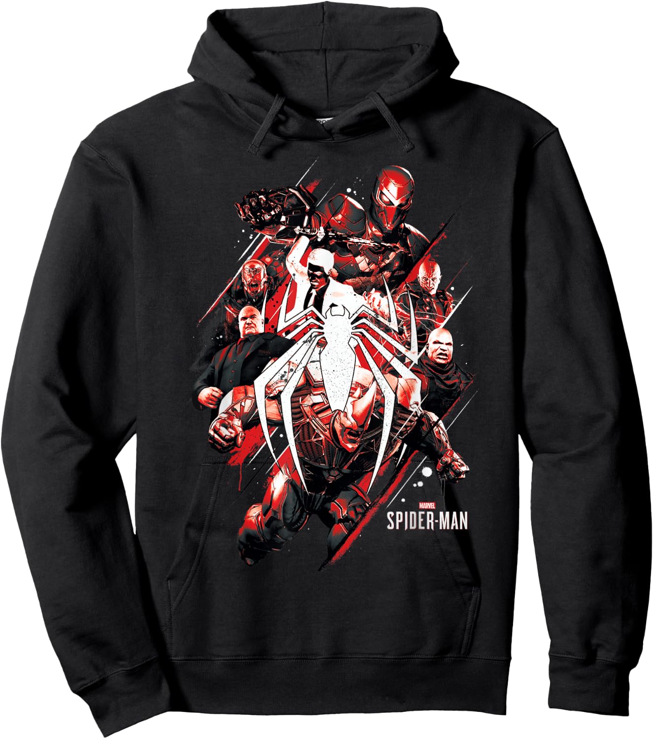 Marvel Spider-Man Game Villains Around Logo Graphic Hoodie - Hoodie | Black