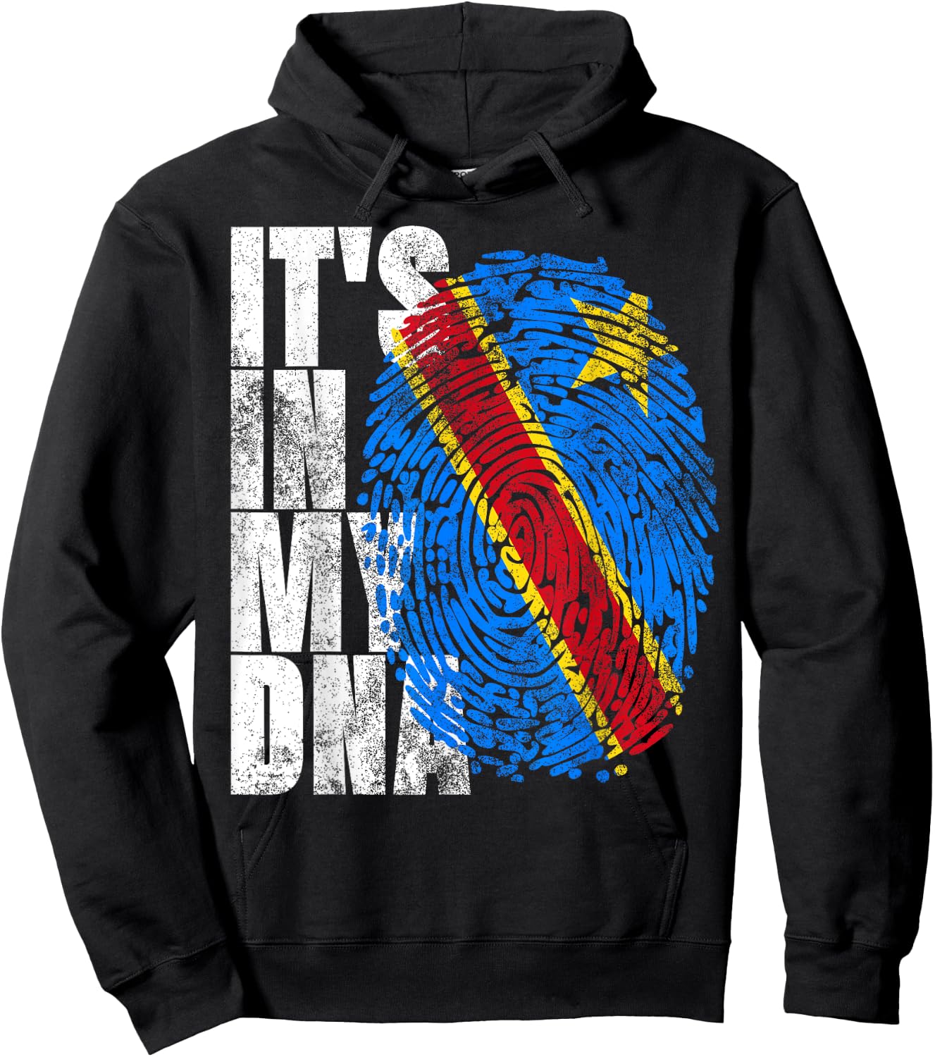 It's In My DNA Congo Vintage African Gifts DR Congo Flag Hoodie - Hoodie | Black