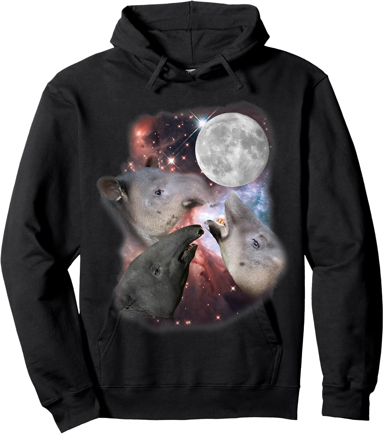 Three Moon Tapirs Funny Tapir Graphic Cool Camping Novelty Hoodie - Hoodie | Black