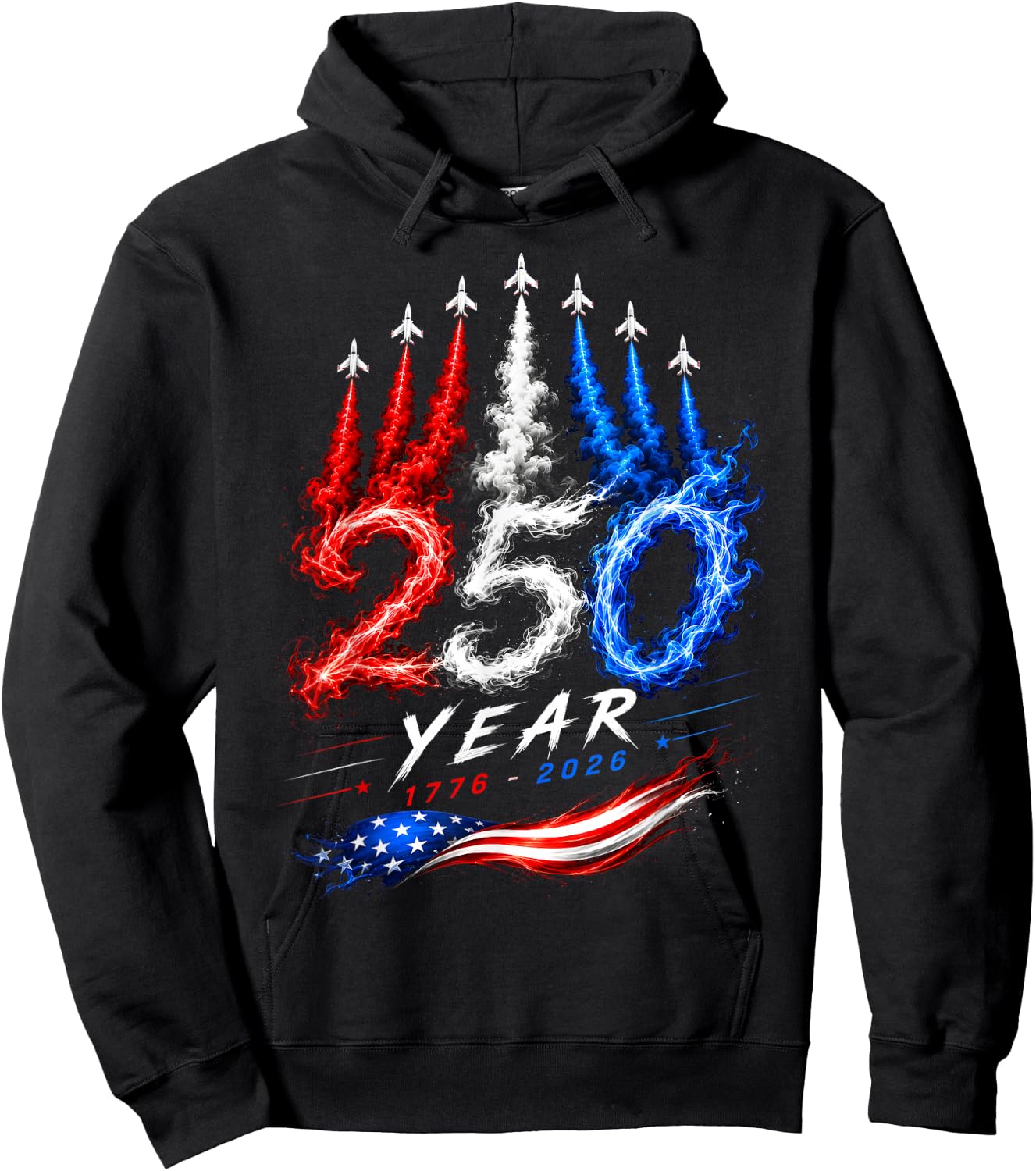 250 Years American Anniversary USA Patriotic 4th July 250 Hoodie - Hoodie | Black