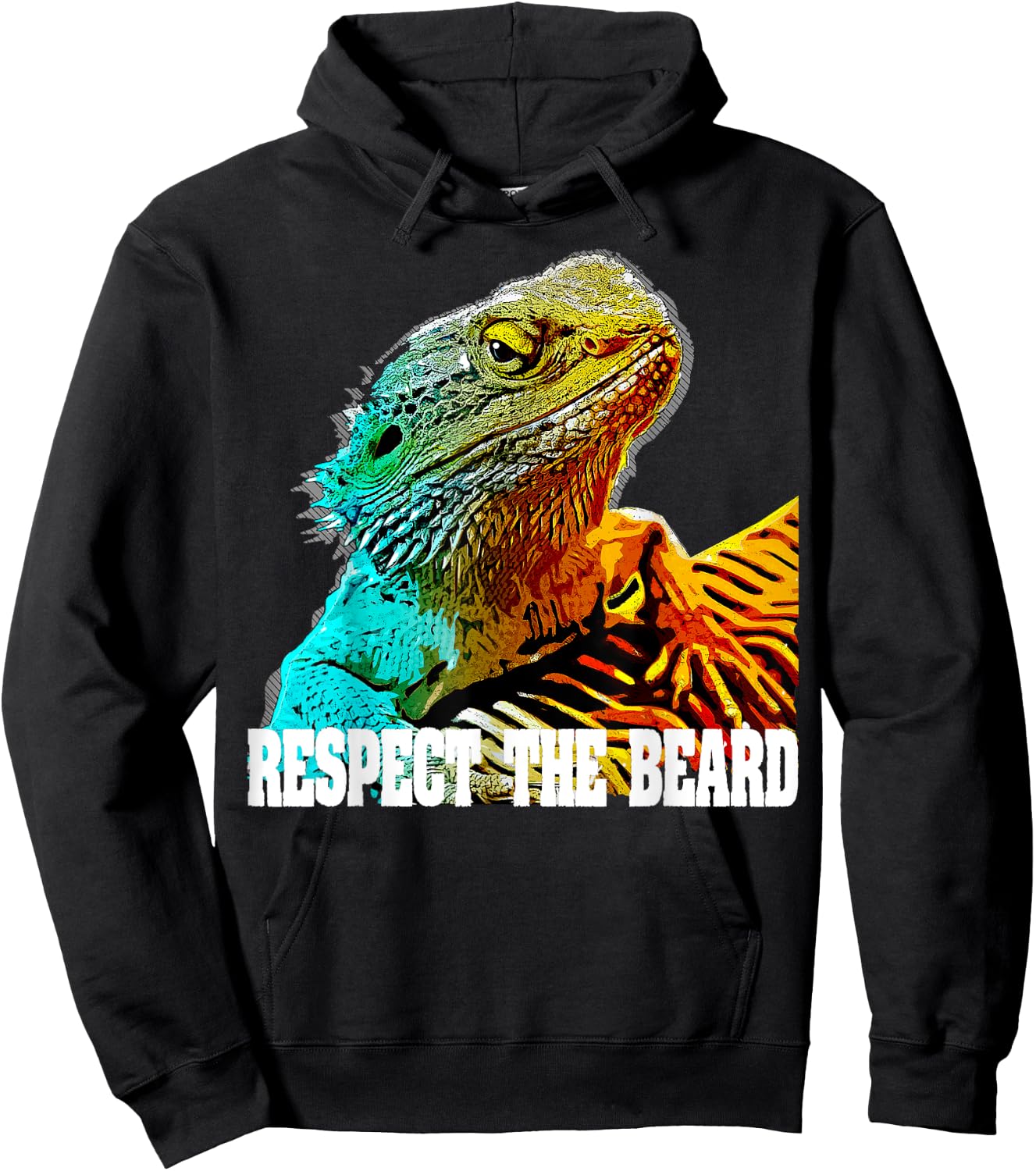 Bearded Dragon Reptile Lizard Lover Shirts Respect The Beard T shirt Funny Bearded Dragon -Adults, Kids Black Short Sleeve Classic Fit Cotton Blend, Polyester Blend Small Hoodie - Hoodie | Black