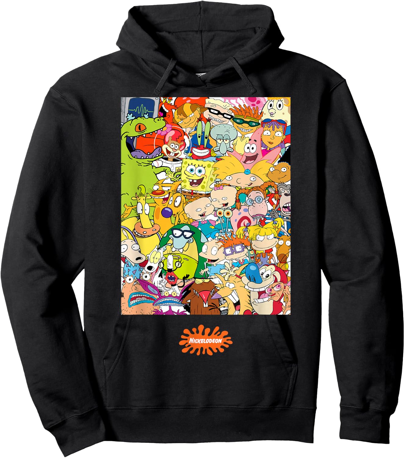 Group Shot Center Square All 90s Characters Hoodie - Hoodie | Black