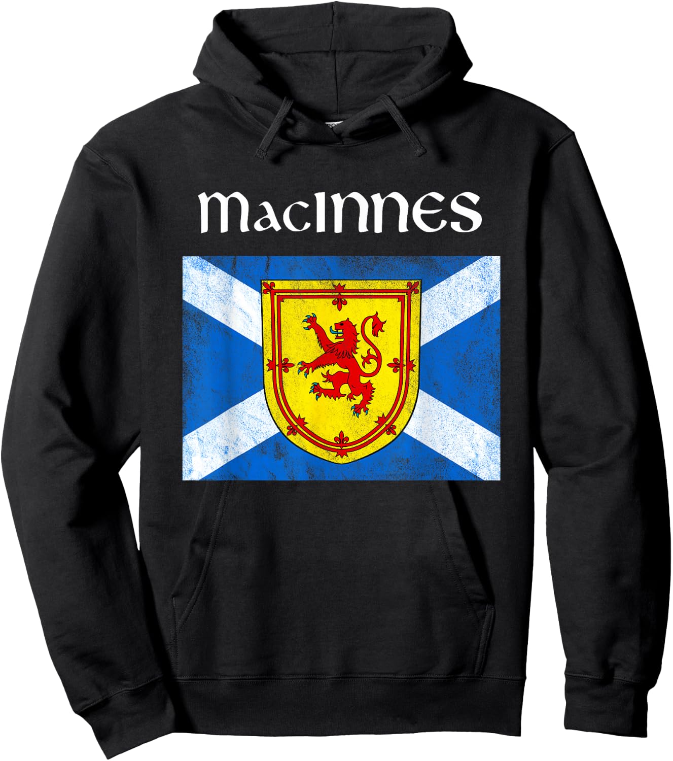 MacInnes Scottish Clan Family Name Scotland Flag Hoodie - Hoodie | Black