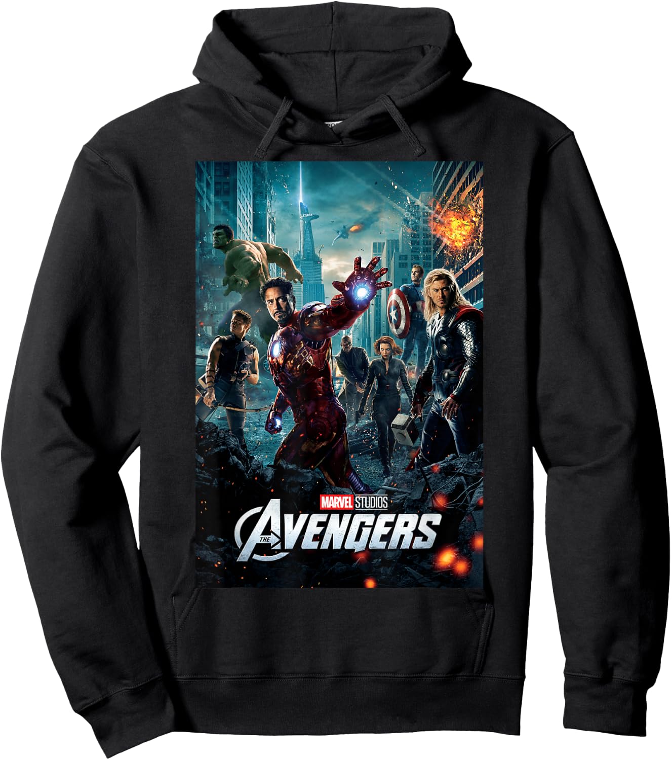 Marvel Studios Avengers Movie Poster Graphic Hoodie - Hoodie | Black