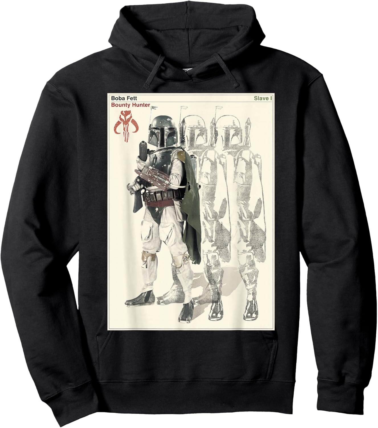 Star Wars Boba Fett Bounty Hunter Mandalorian Poster Hoodie - Hoodie | Black