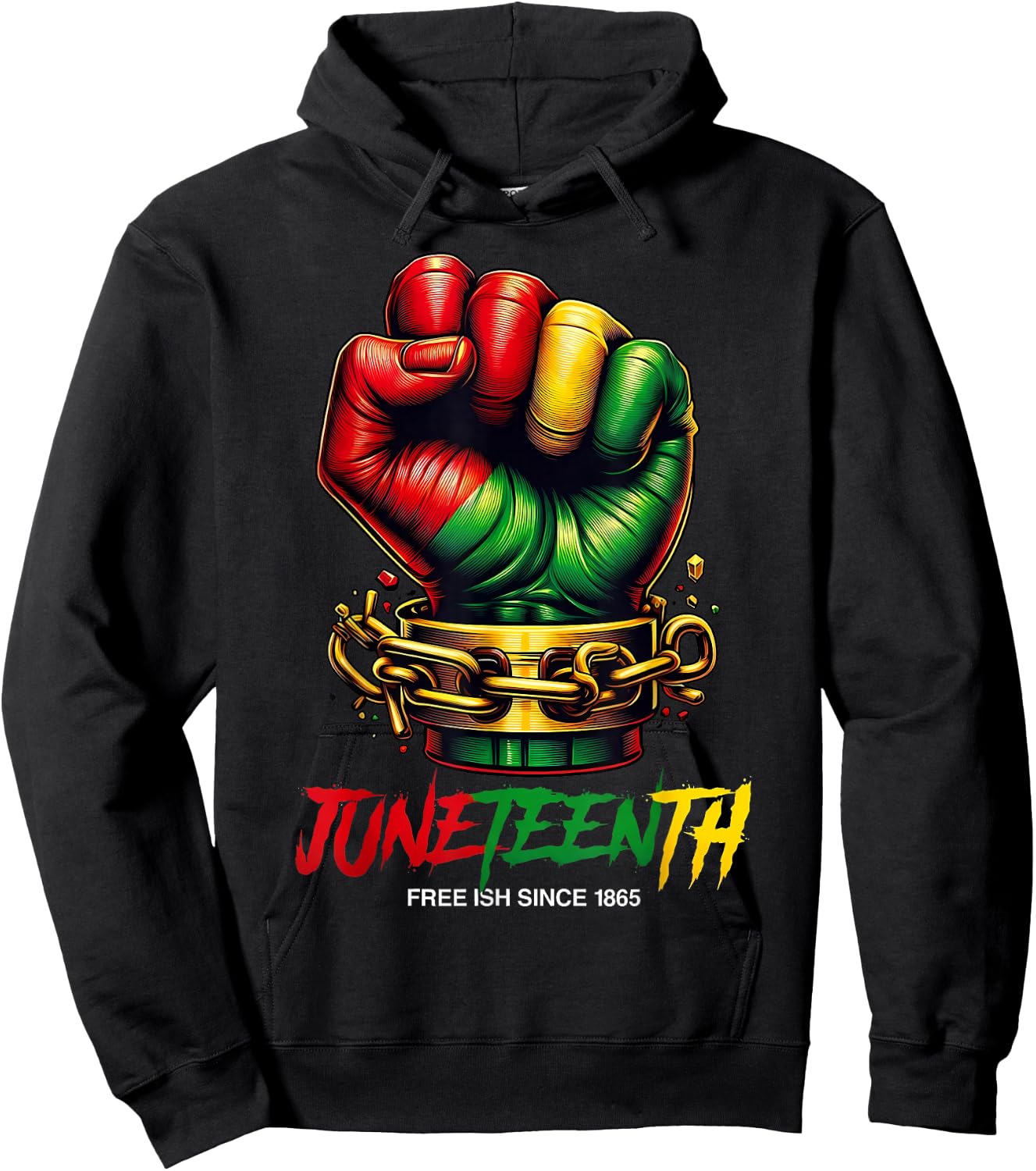 Juneteenth Fist Freeish Since 1865 Black History Month Hoodie - Hoodie | Black