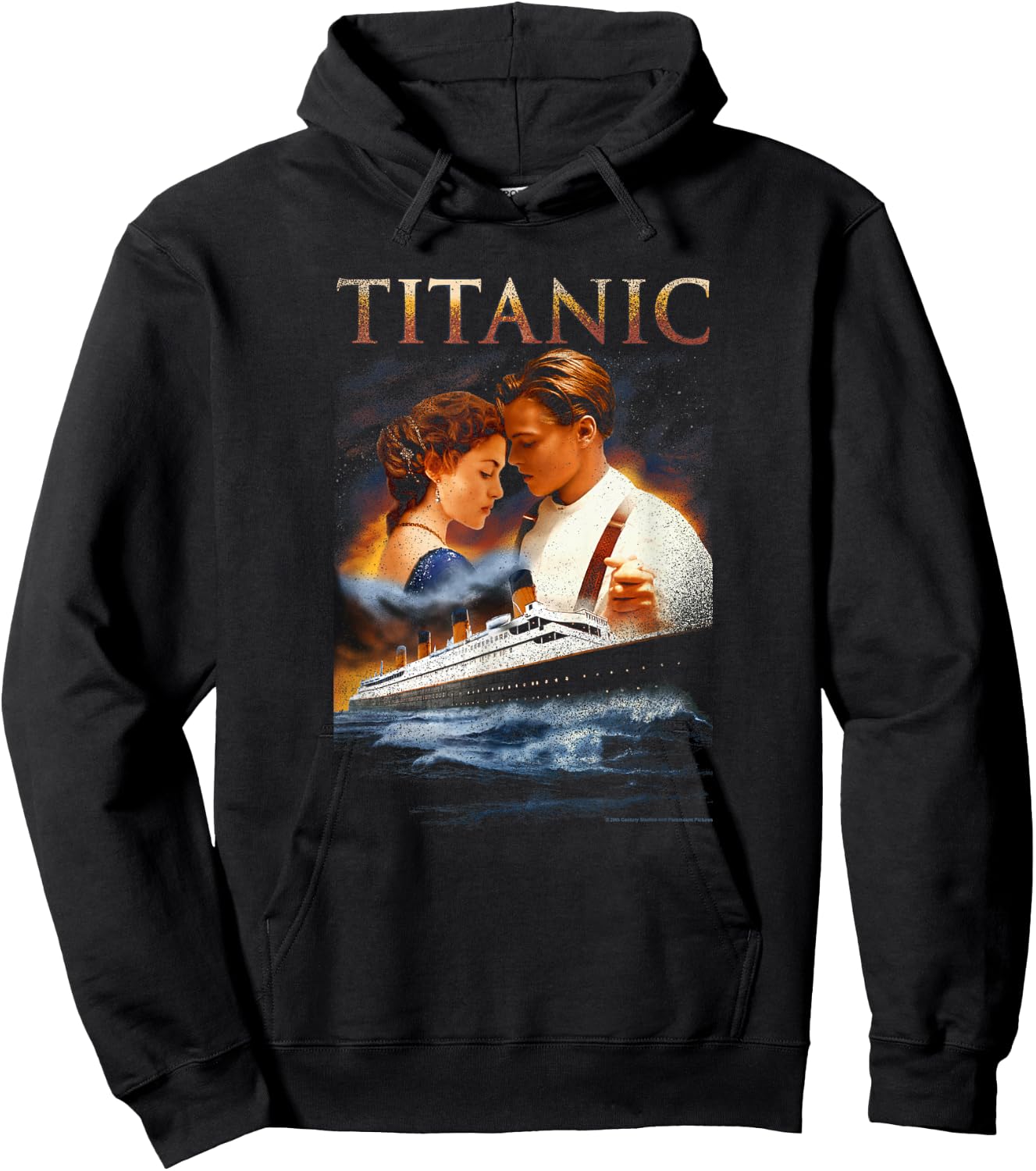 Titanic Iconic Jack & Rose Retro Vintage Big Chest Poster Hoodie - Hoodie | Black