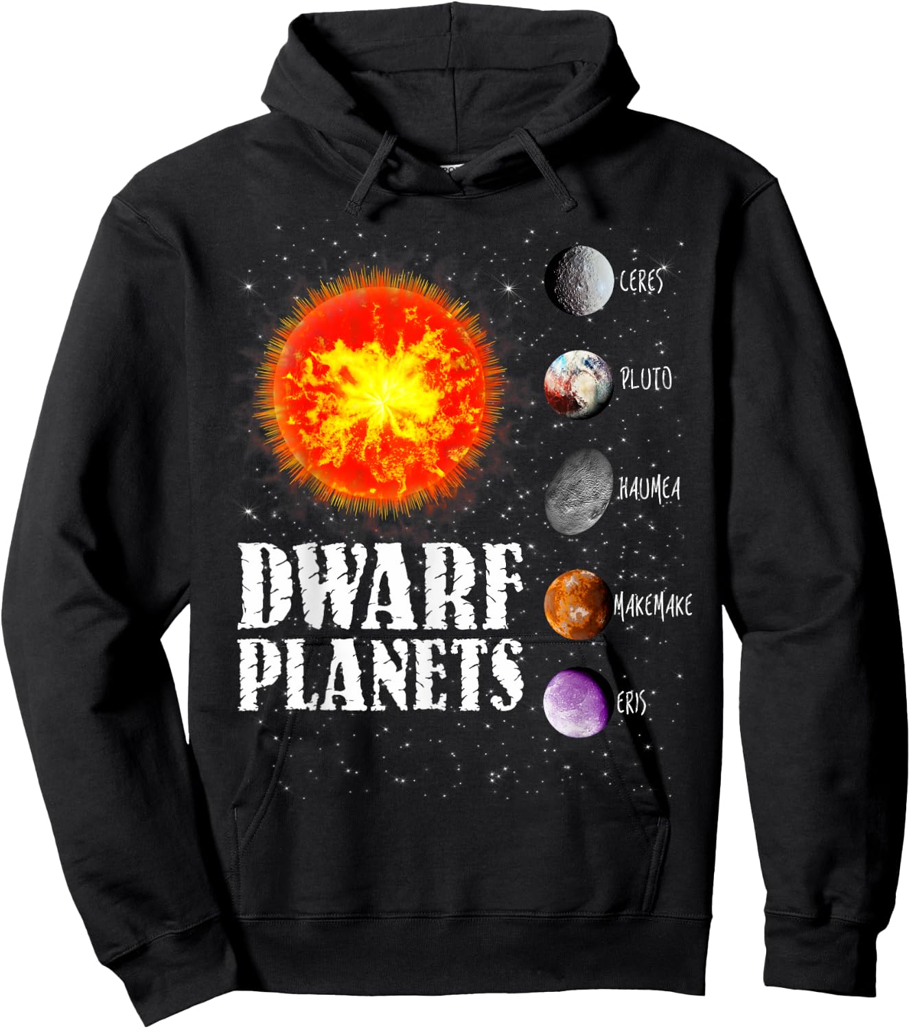Solar System - Dwarf Planets Gift T Shirt Hoodie - Hoodie | Black