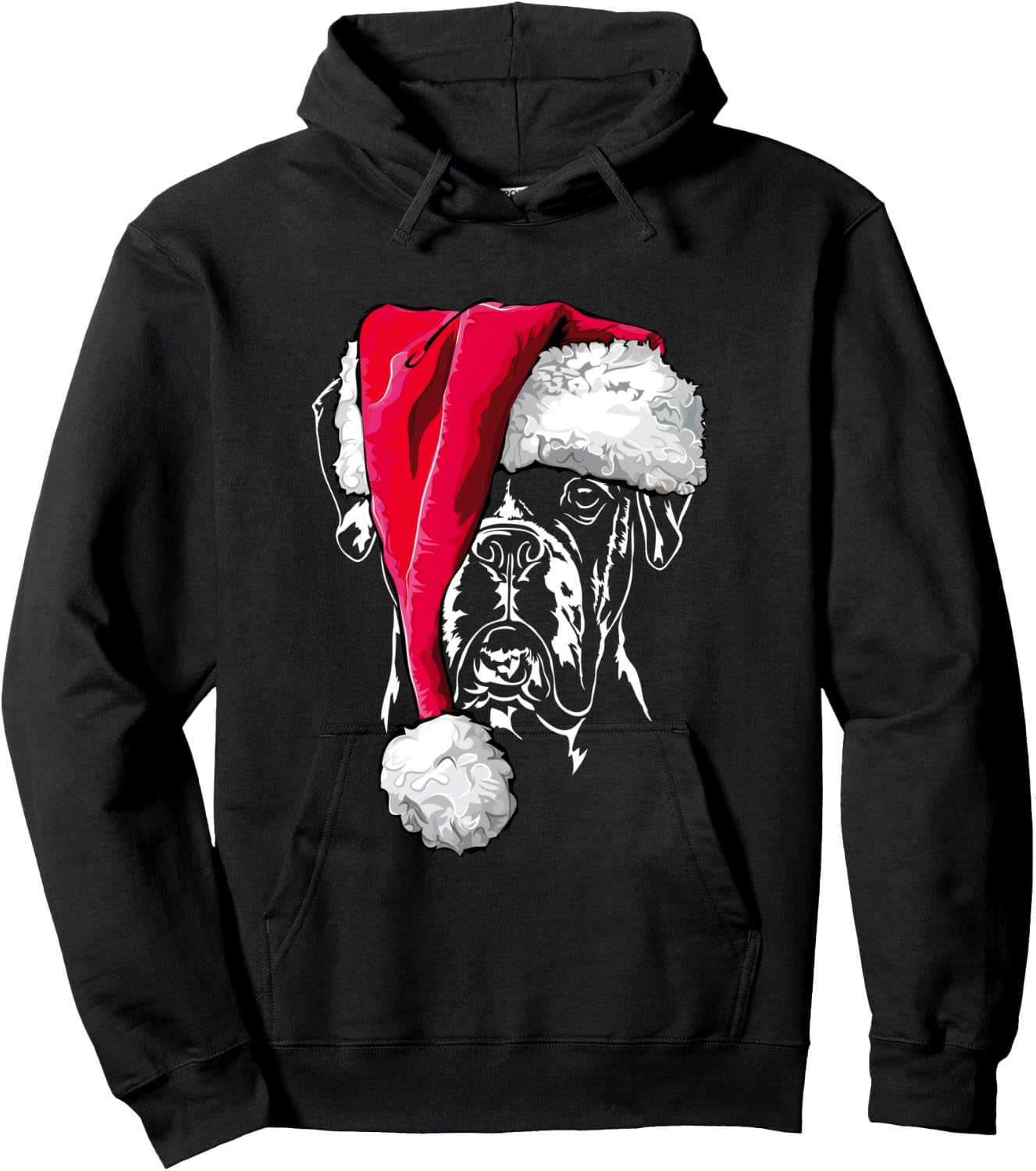 Funny Boxer Dog Santa Christmas dog mom gift present Hoodie - Hoodie | Black