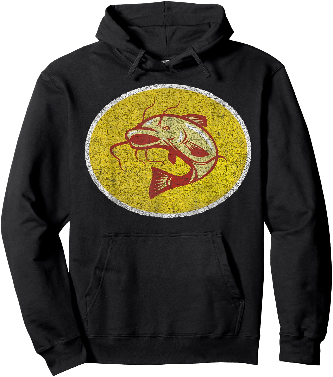 Catfish Shirt - Retro Vintage Iron On Style 70s 80s T Shirt Hoodie - Hoodie | Black