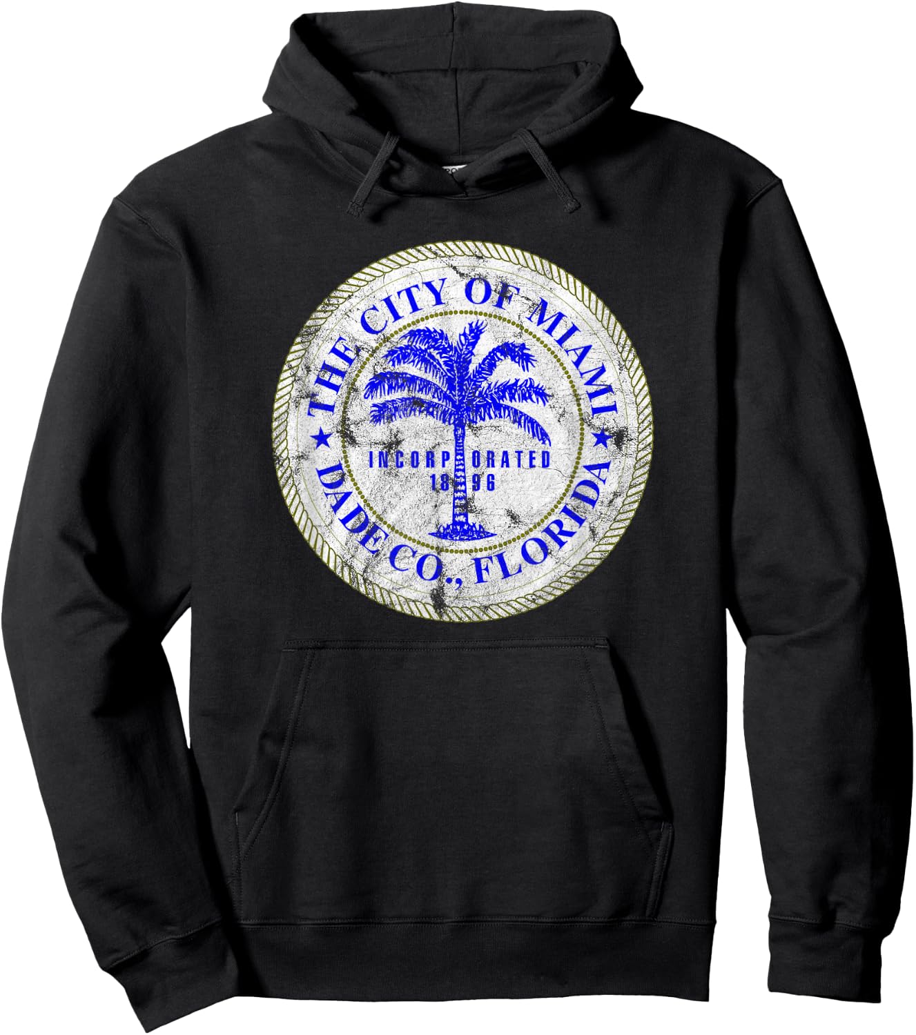 Miami Florida City Seal State Home Pride Dade County Hoodie - Hoodie | Black