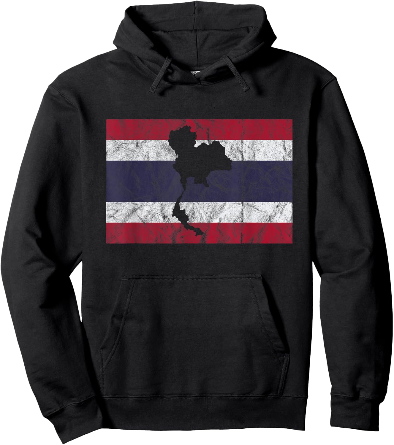 Thailand Thai Flag Outline Travel Holiday Asia Hoodie - Hoodie | Black