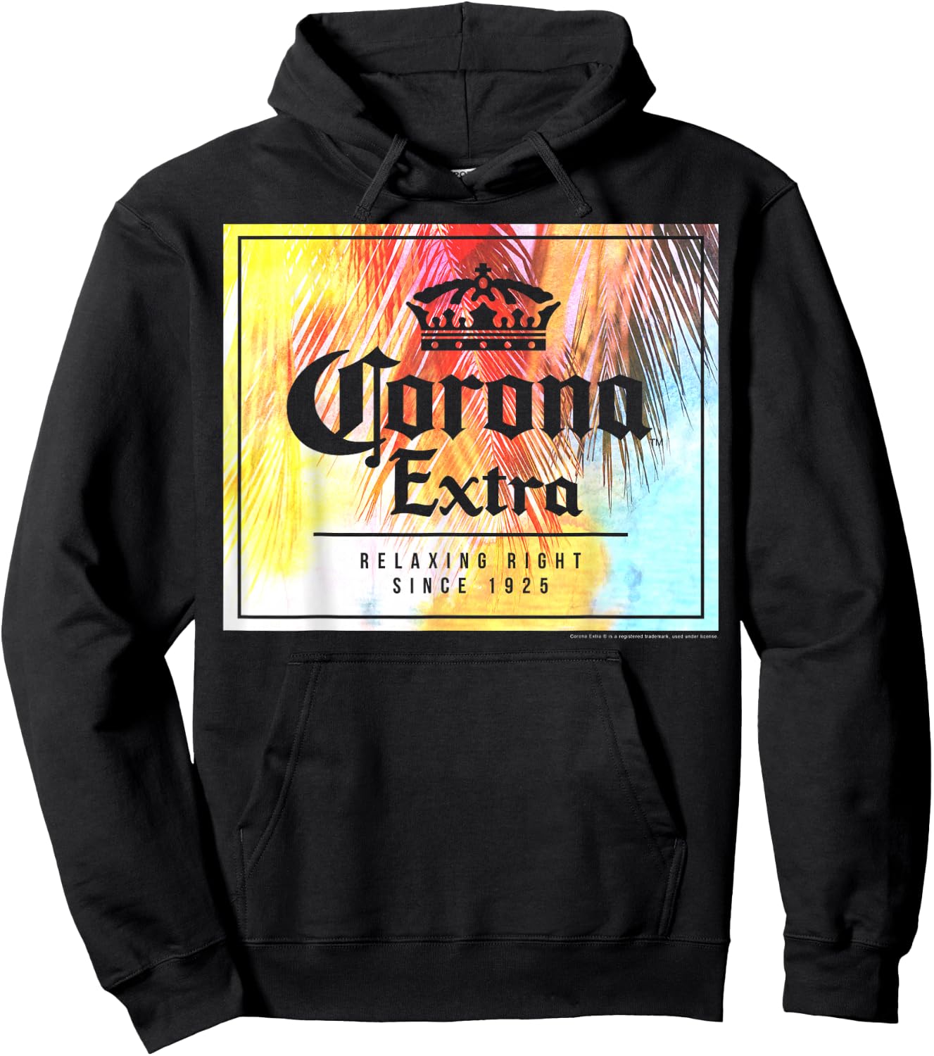 Officially Licensed Corona Extra Square Logo Graphic Hoodie - Hoodie | Black