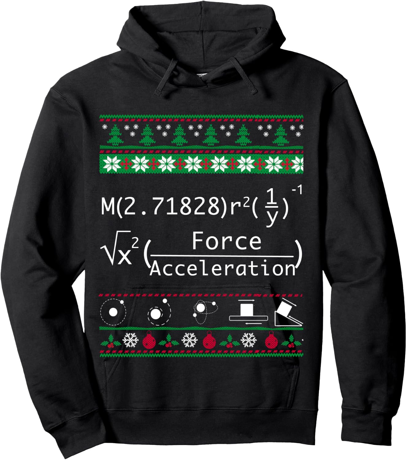 Funny Physics Christmas Sweater Shirt-Merry Xmas in Physics Hoodie - Hoodie | Black