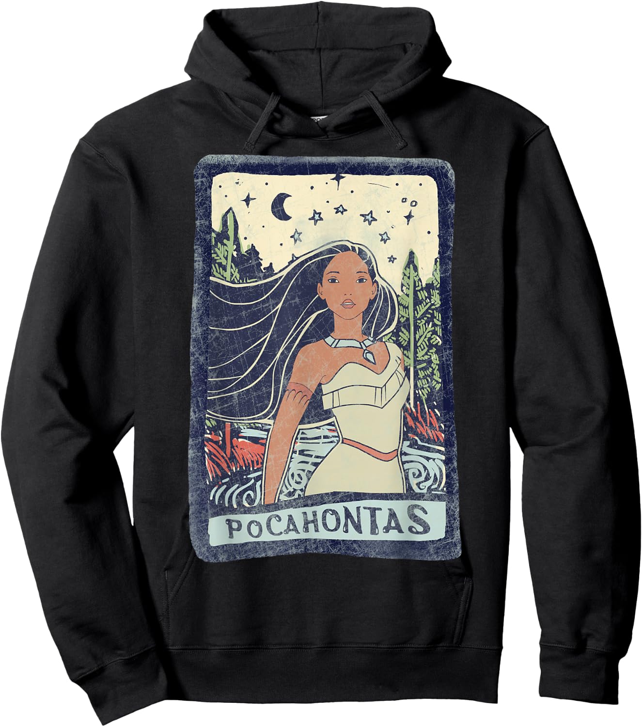 Disney Pocahontas Fierce Colorful Pose Poster Hoodie - Hoodie | Black