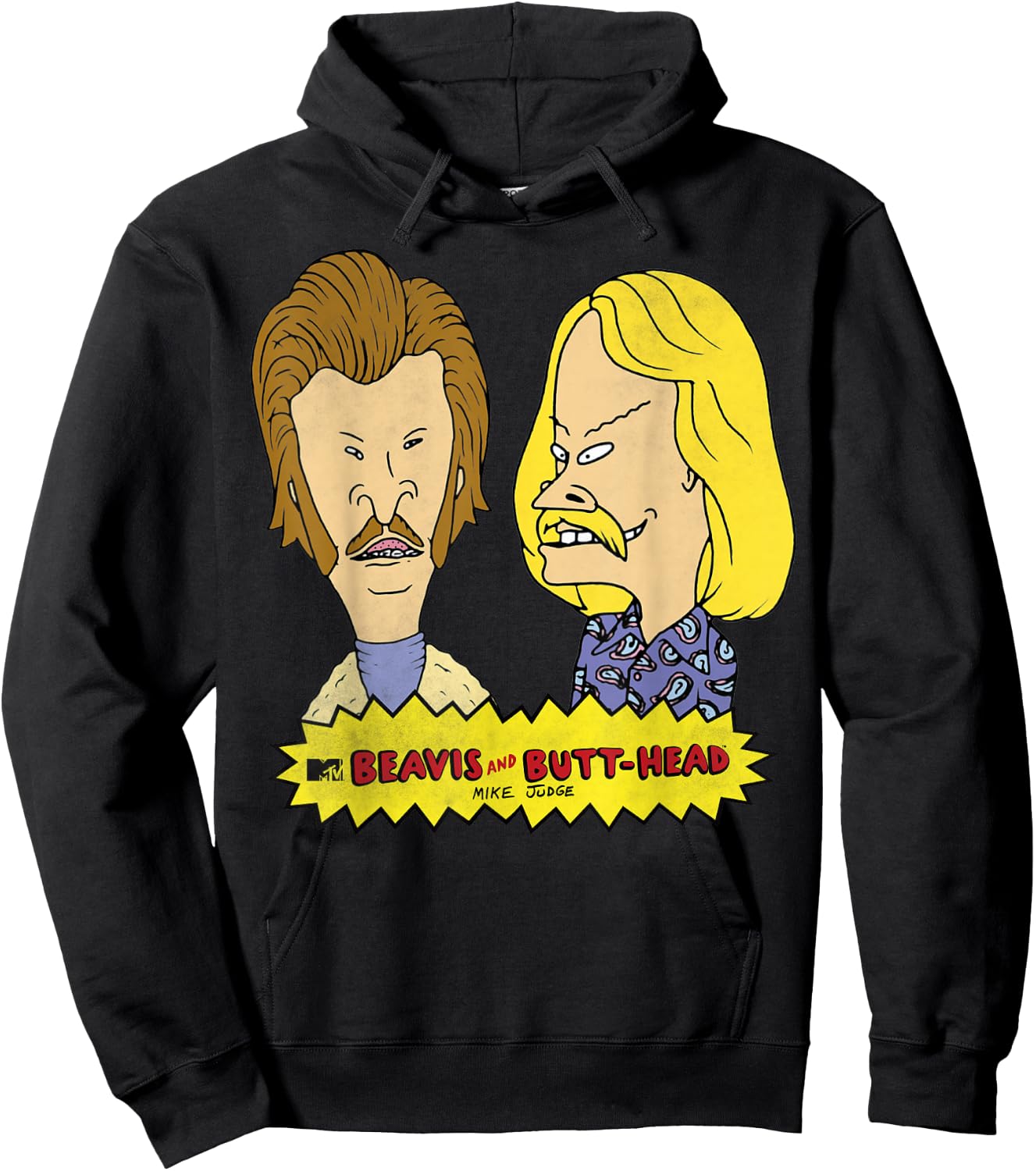 Beavis and Butt-Head Seventies Mustaches Hoodie - Hoodie | Black