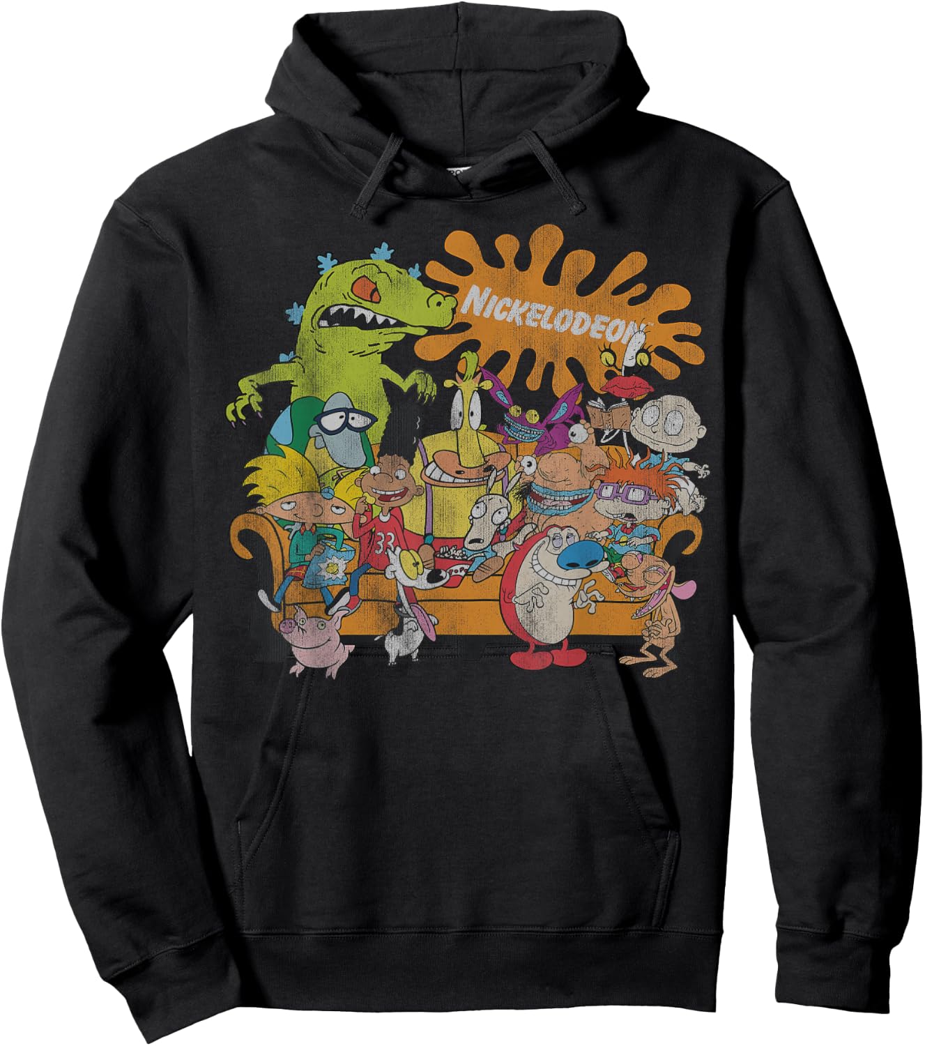 Nickelodeon Classic 90s Character Group Shot Hoodie - Hoodie | Black