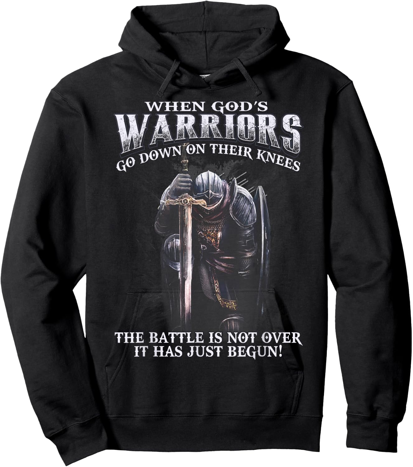When God is Warriors Go Down On Their Knees Hoodie - Hoodie | Black
