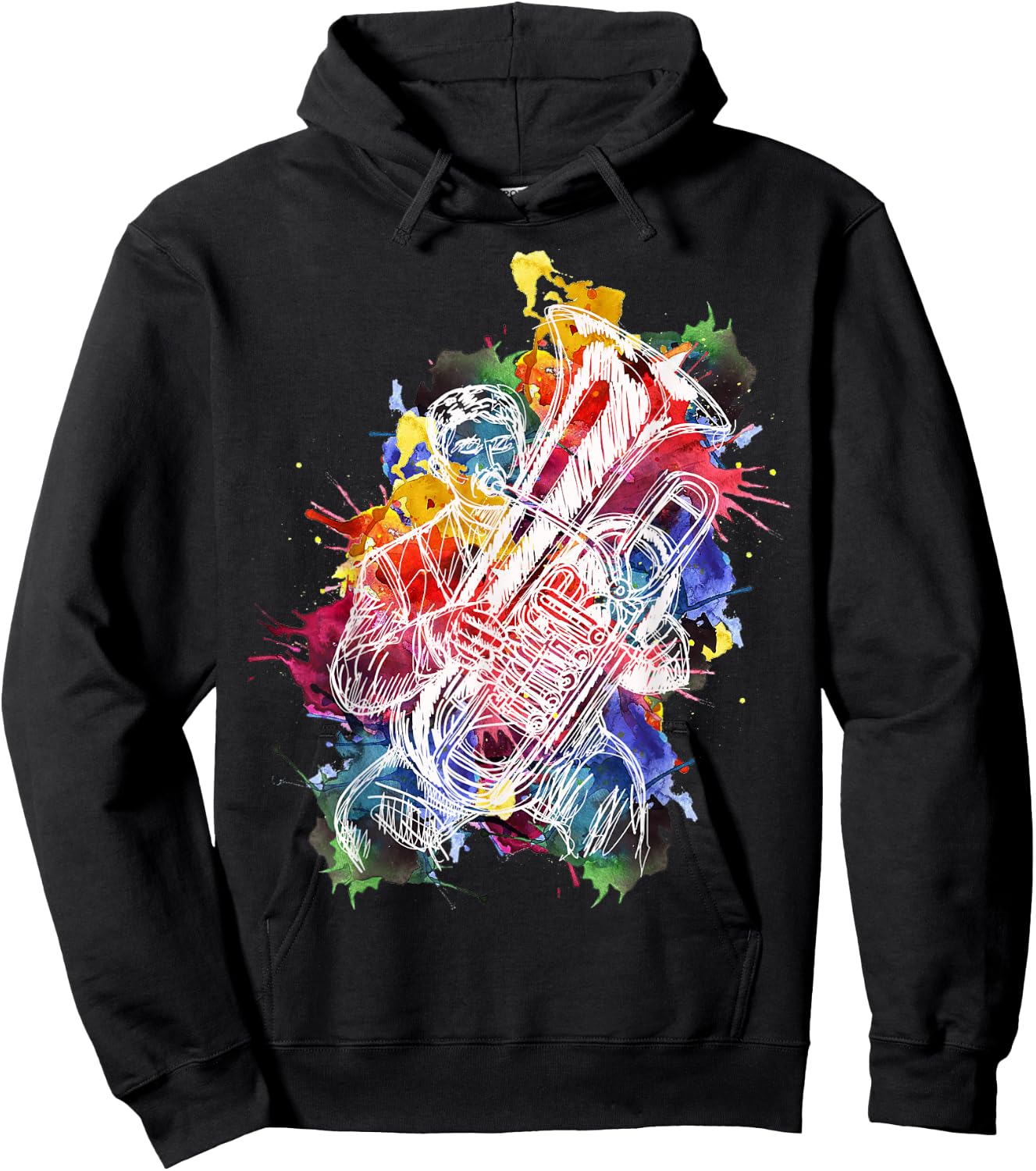 Tuba Player Musician Gift Instrument Art Hoodie - Hoodie | Black