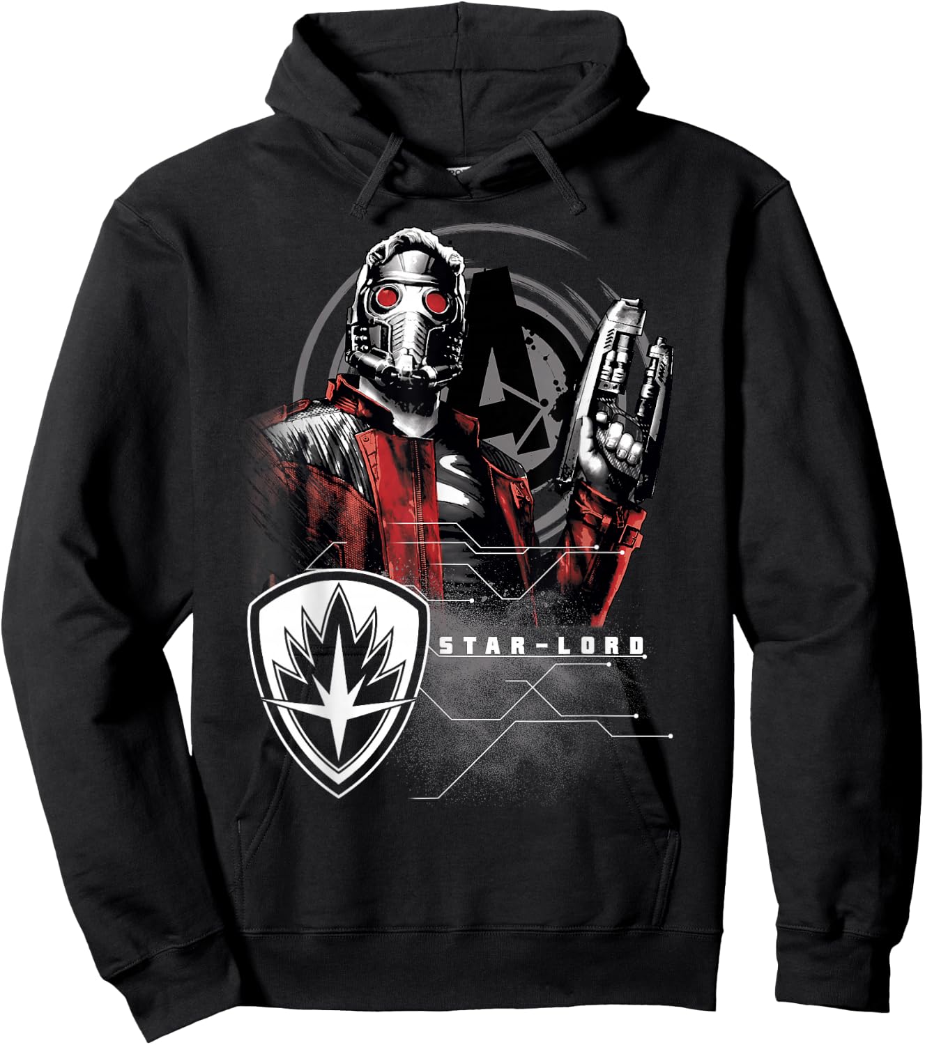 Marvel Infinity War Star-Lord Grunge Pose Graphic Hoodie - Hoodie | Black