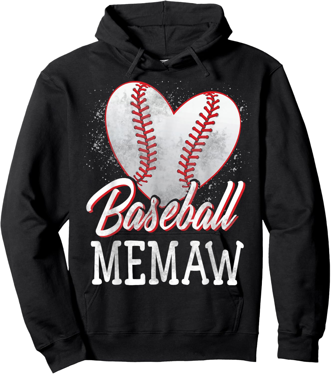 Baseball Memaw Baseball Player Hoodie - Hoodie | Black