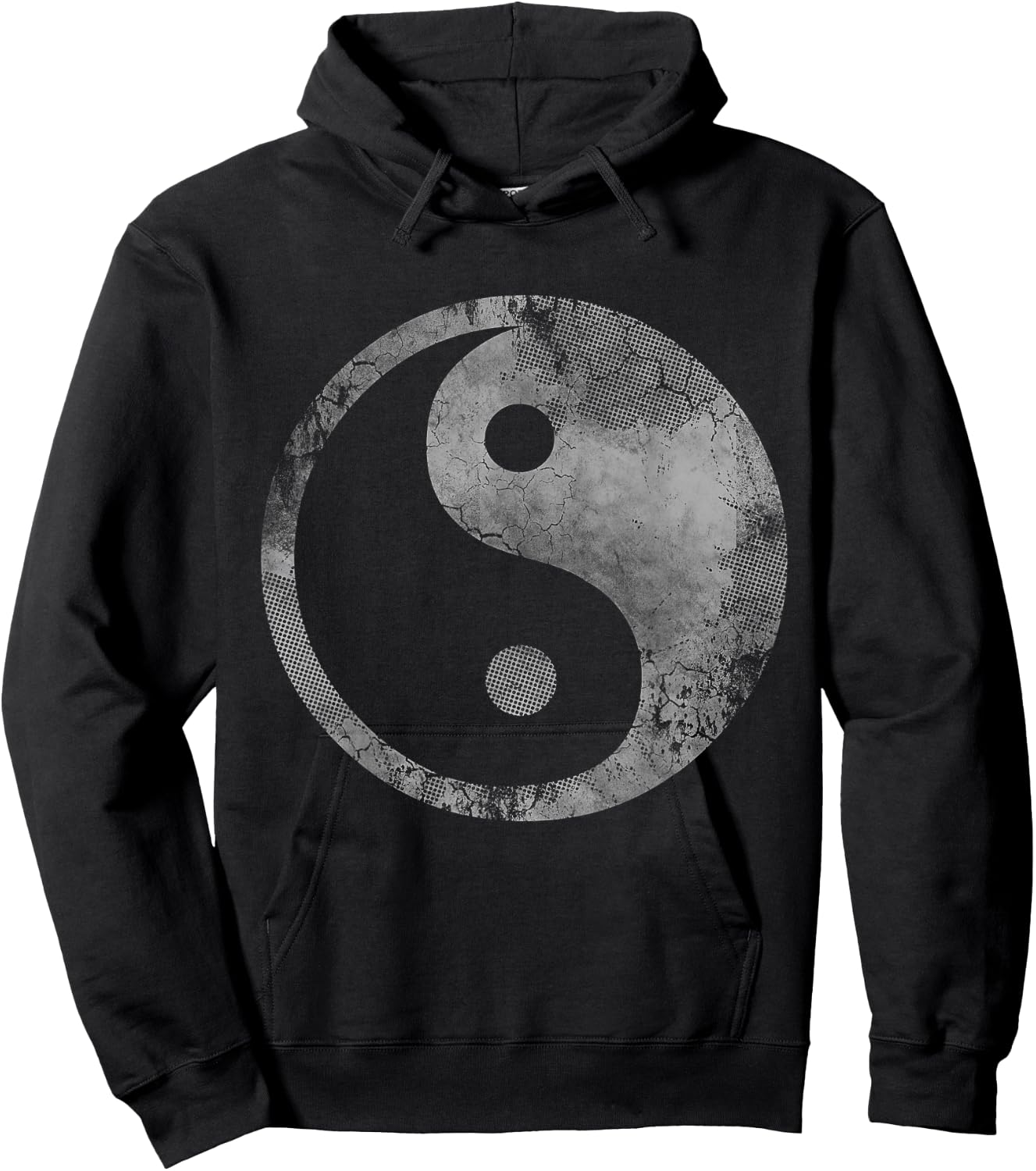 Yin Yang Taoist Taoism Tao Vintage Fade Hoodie - Hoodie | Black