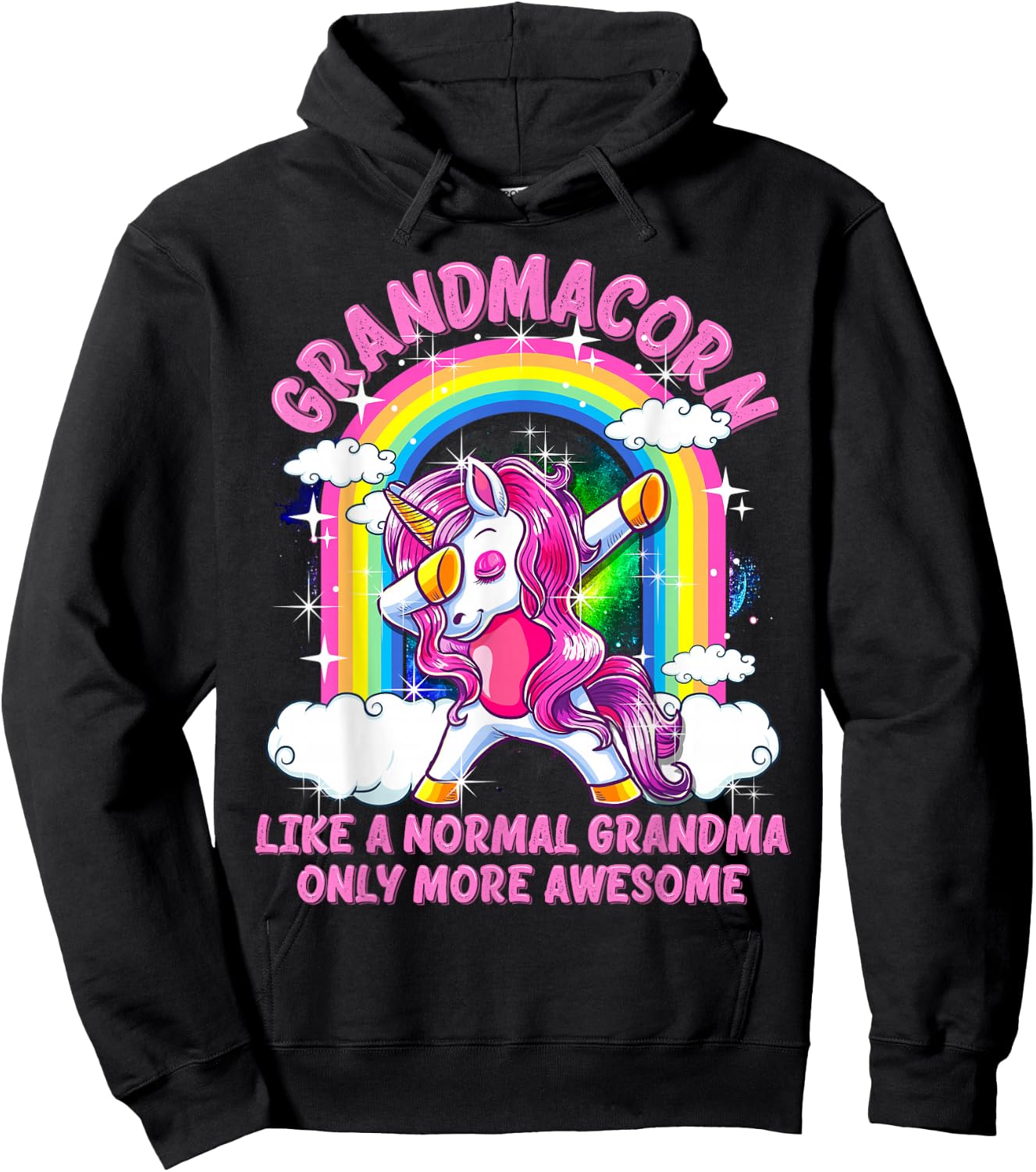 Grandmacorn Like A Normal Grandma Only More Awesome Unicorn Hoodie - Hoodie | Black