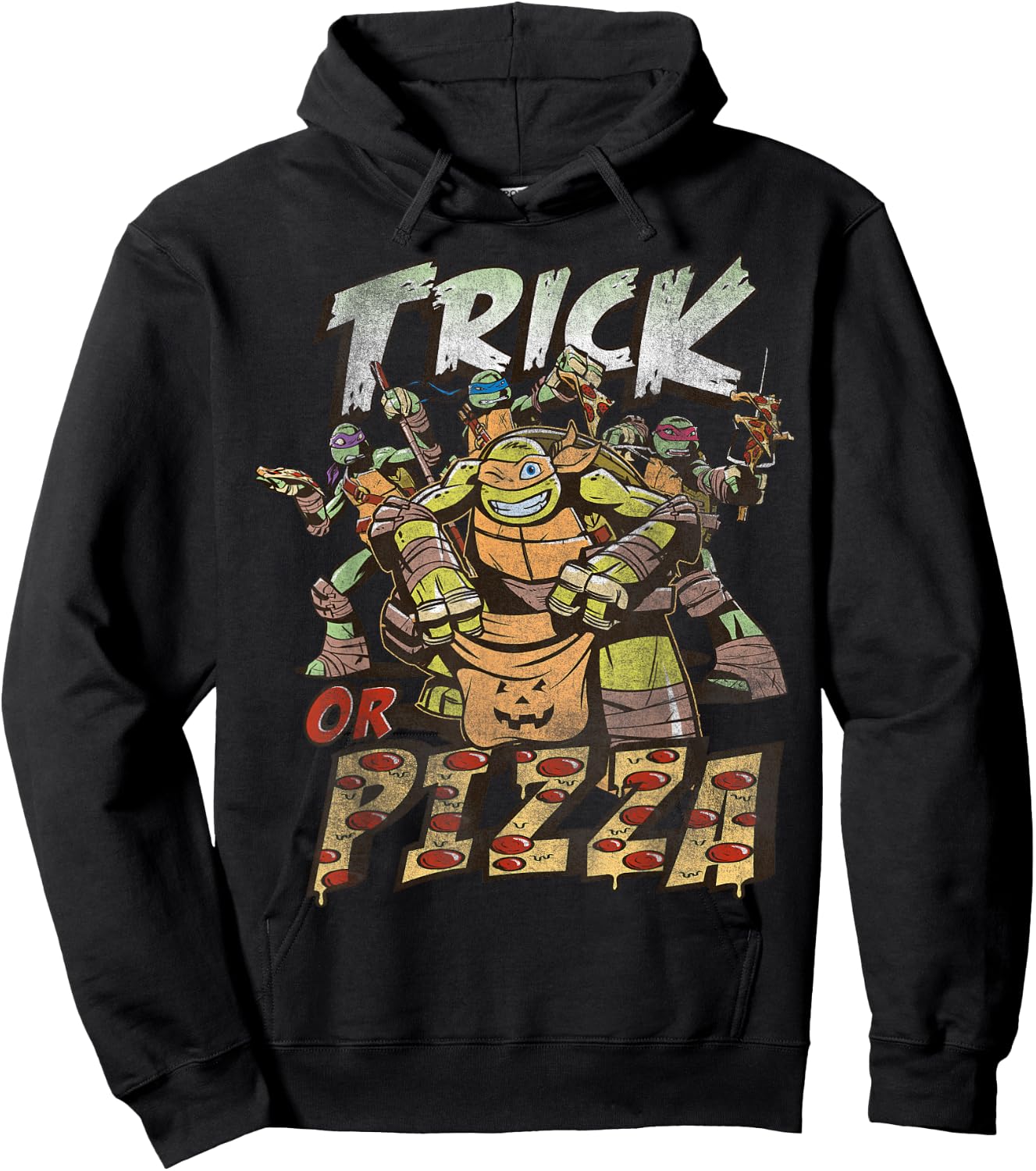 Teenage Mutant Ninja Turtles Halloween Trick Or Pizza Hoodie - Hoodie | Black