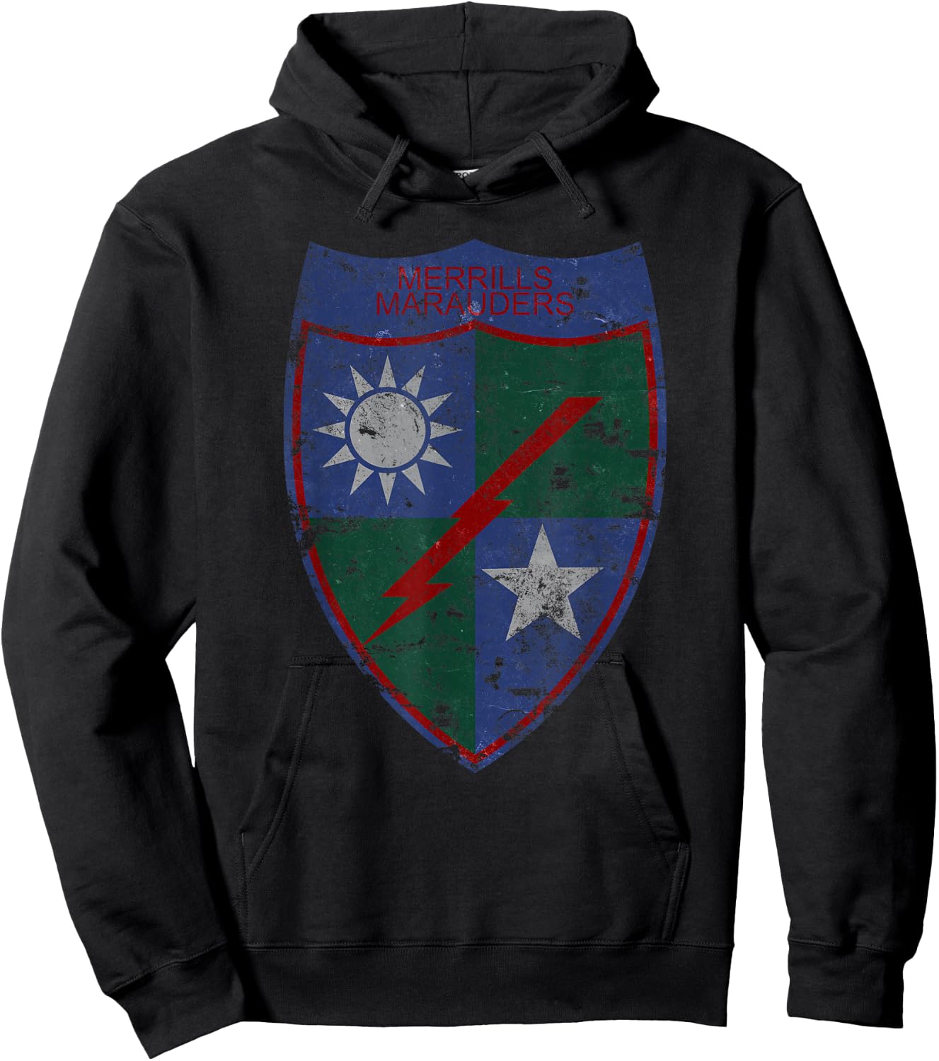 Merrill's Marauders WWII Era Unit Insignia Vintage Hoodie - Hoodie | Black