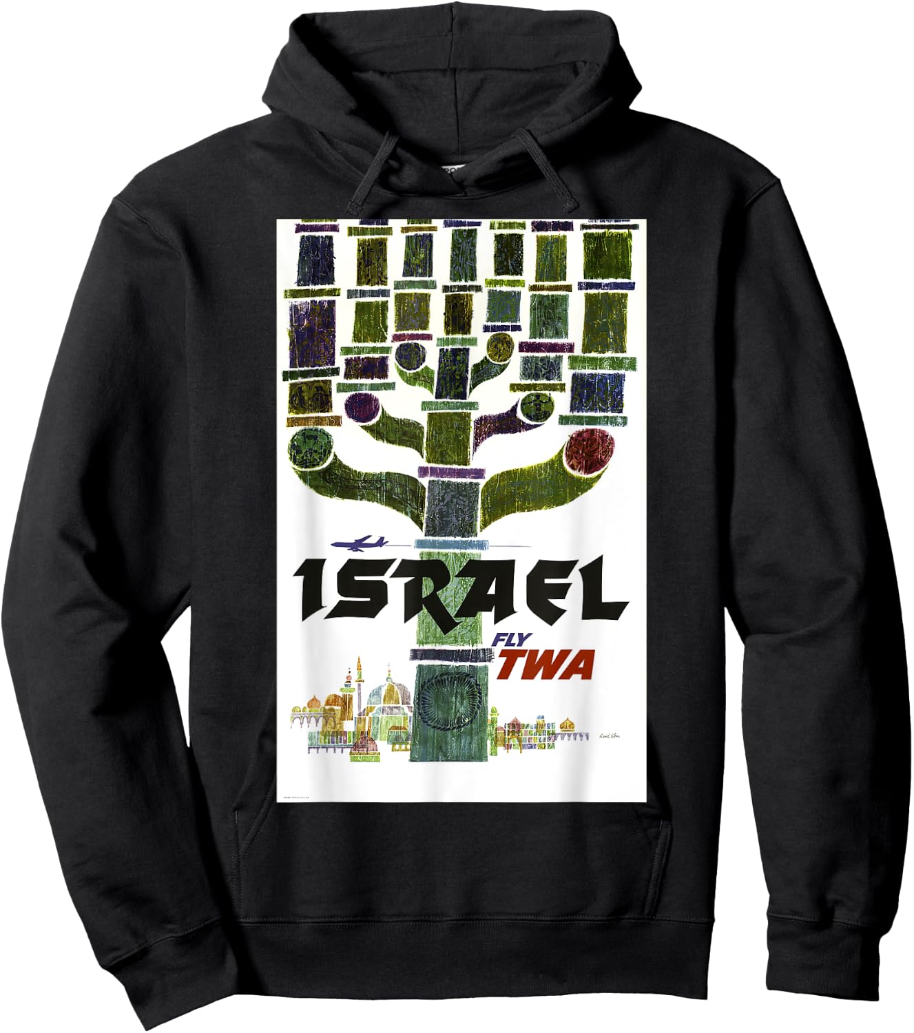 Fly TWA Israel Middle East Retro Vintage Hoodie - Hoodie | Black