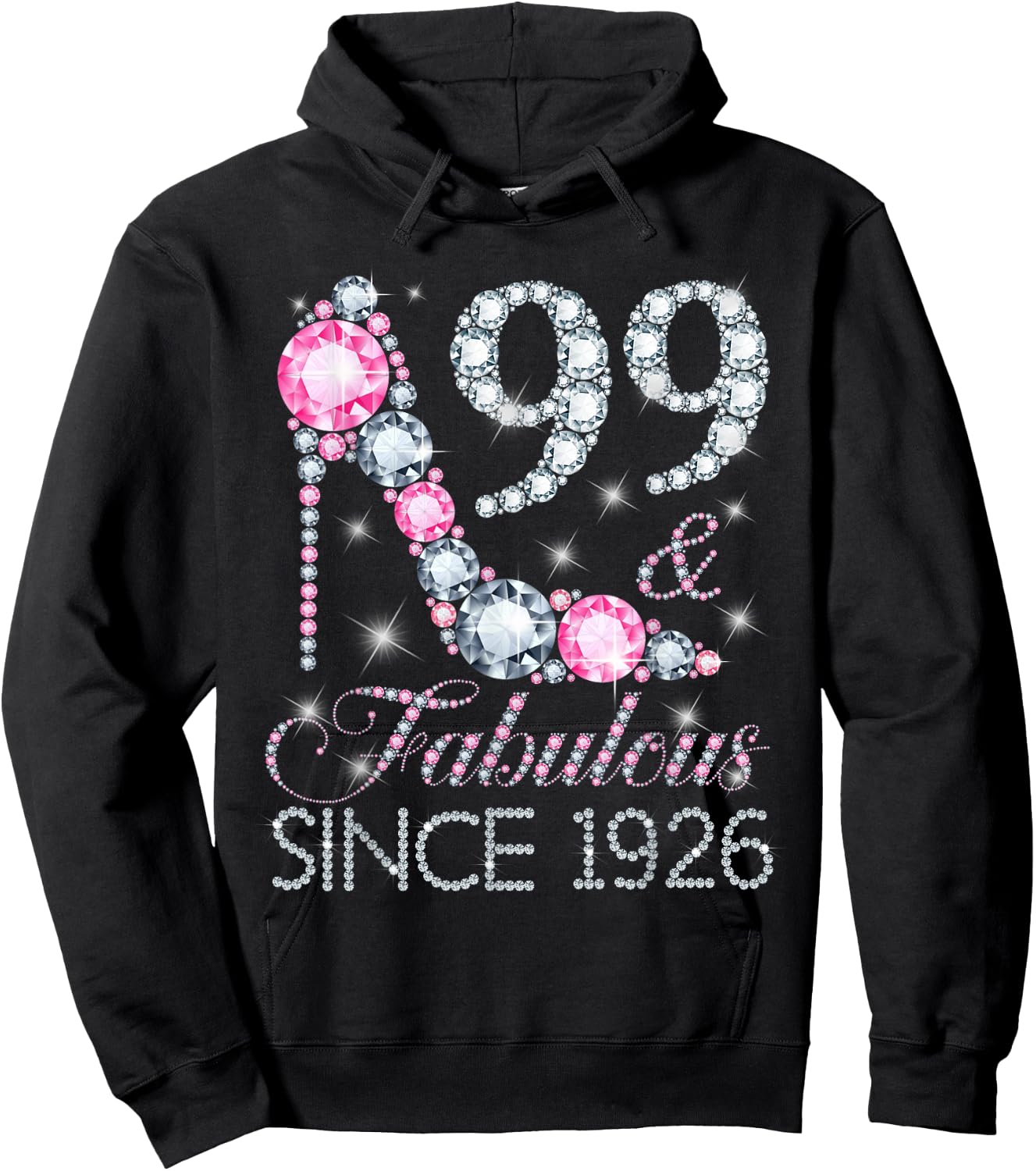 99 And Fabulous Since 1926 Happy 99Th Birthday Girl Lady Hoodie - Hoodie | Black