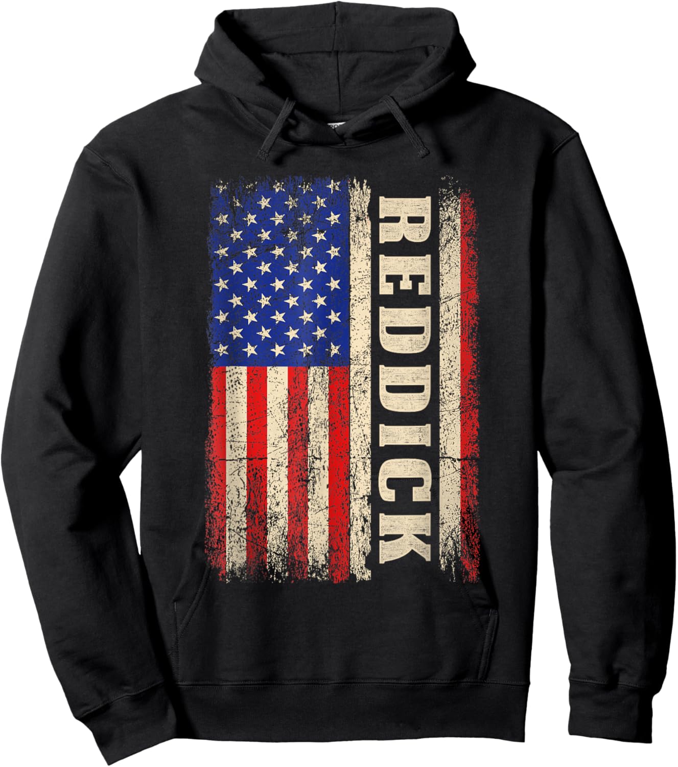 REDDICK Last Name Shirt REDDICK Name American Flag Hoodie - Hoodie | Black