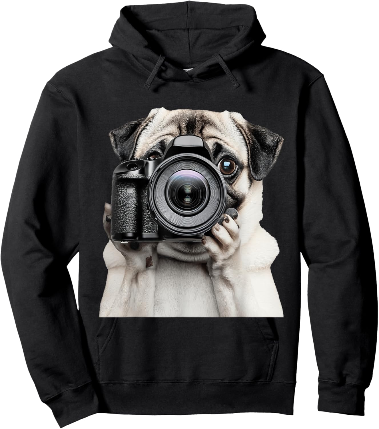 Pug Photographer Photography Camera Hoodie - Hoodie | Black