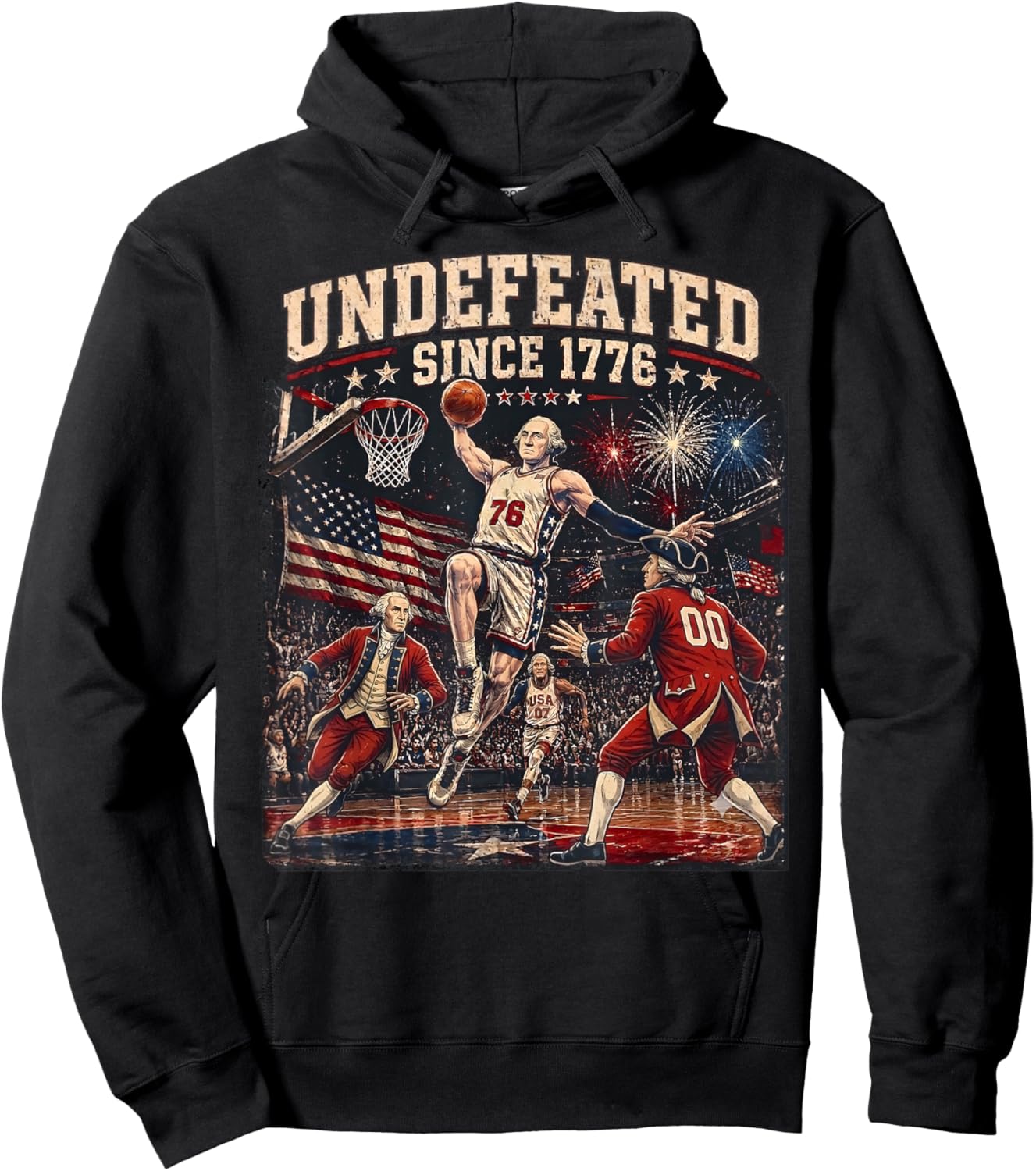 George Washington Undefeated Since 1776 Basketball USA Hoodie - Hoodie | Black