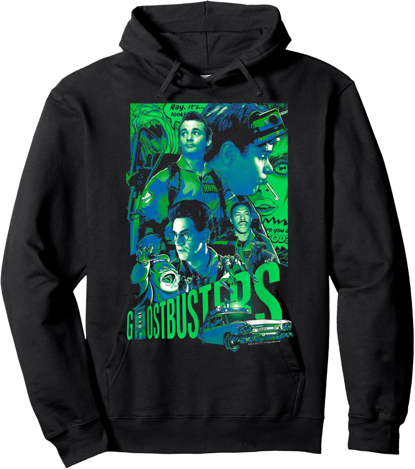 Ghostbusters Joshua Budich Illustrated Poster Retro Movie Hoodie - Hoodie | Black