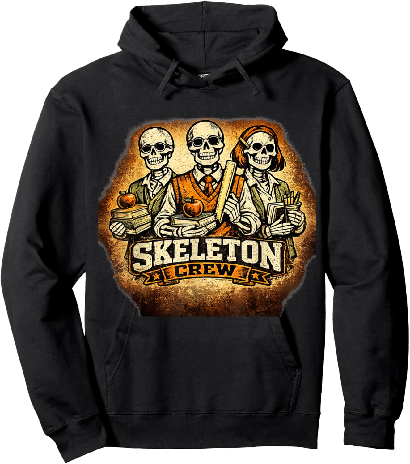 Skeleton Crew Teacher Halloween Hoodie - Hoodie | Black