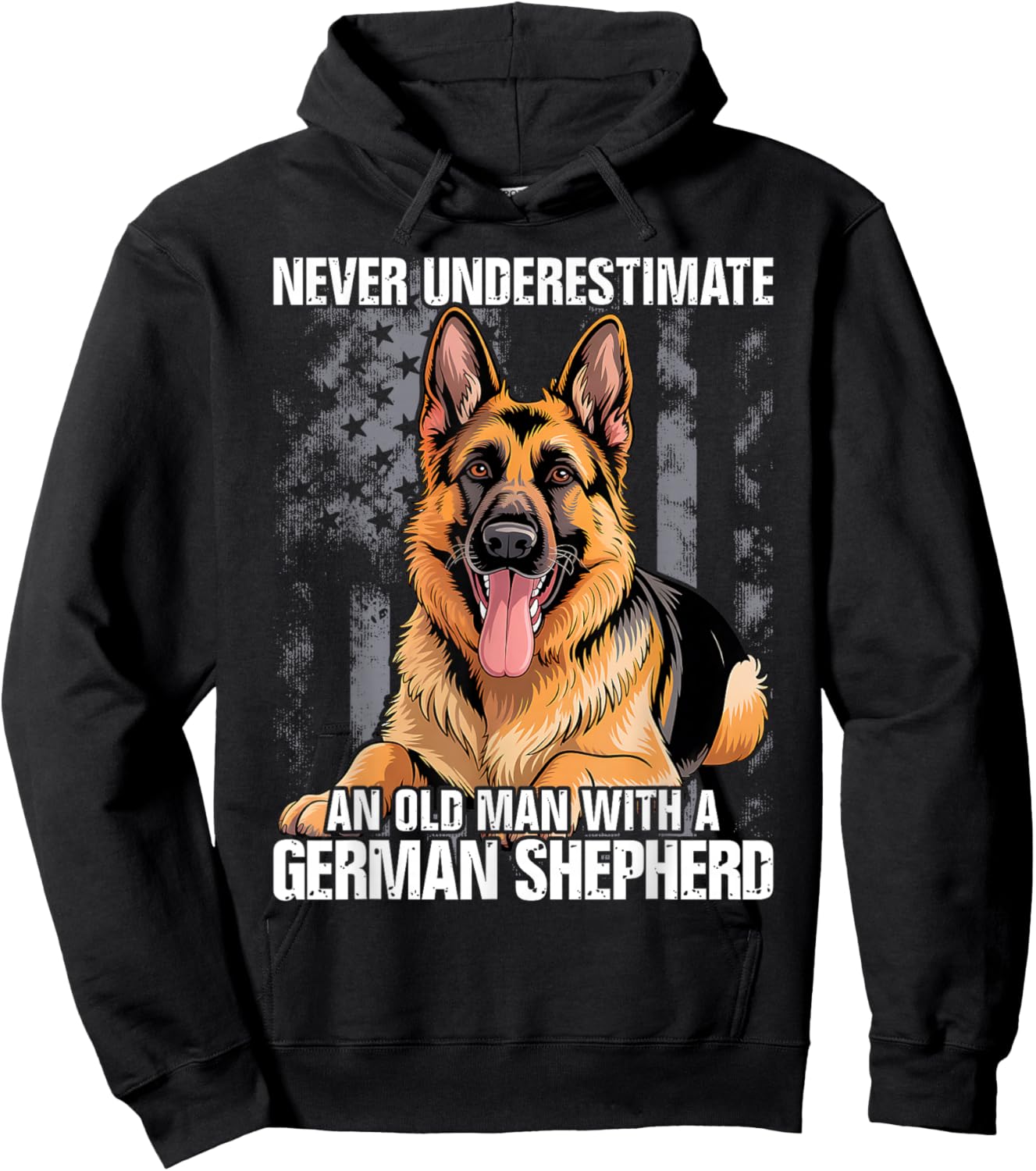 Never Underestimate an Old Man with A German Shepherd Hoodie - Hoodie | Black