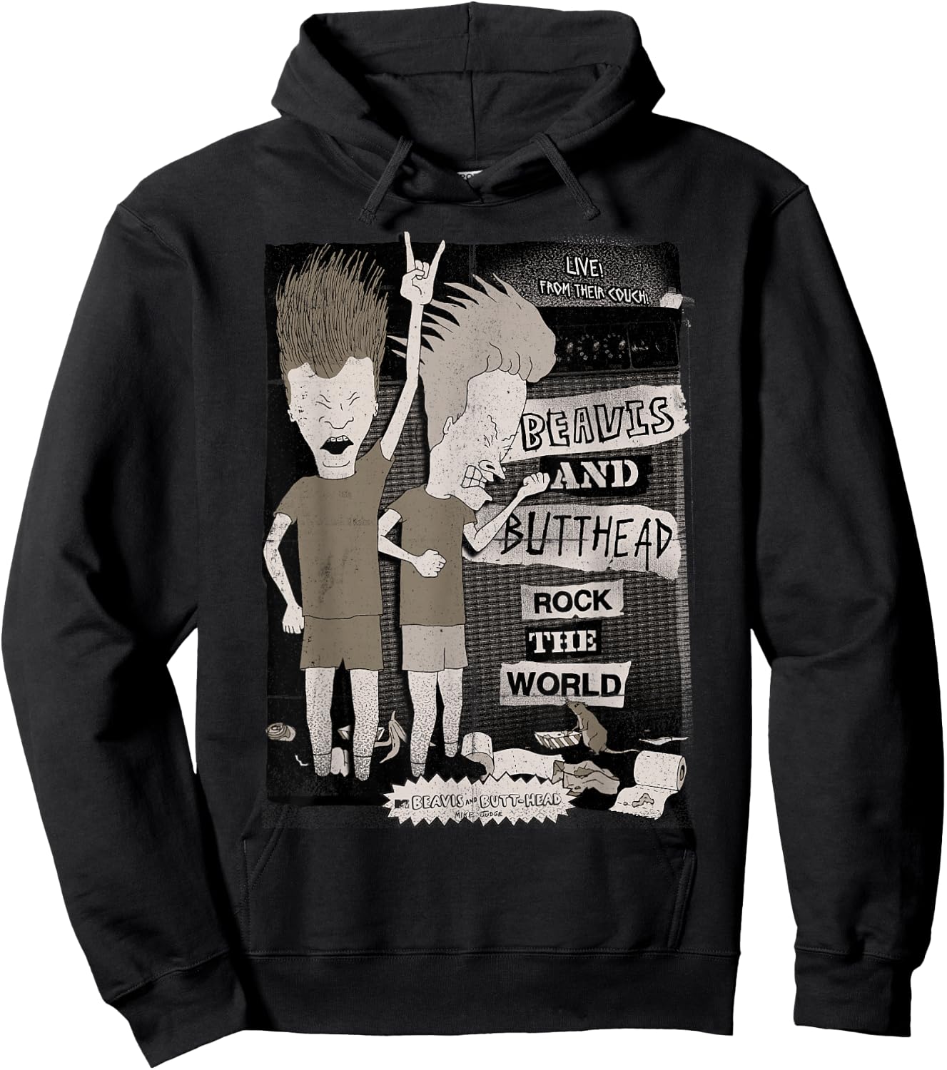 Beavis and Butt-Head Rock The World Dark Hoodie - Hoodie | Black