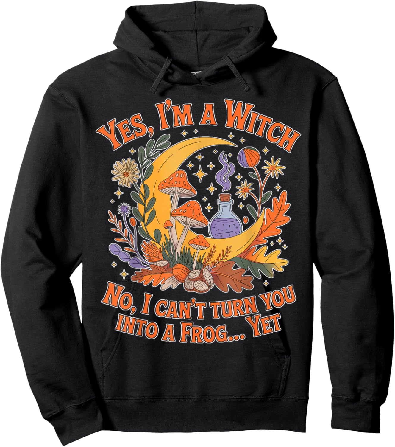 Can't Turn You Into A Frog Witchcraft Moon Goth Occult Hoodie - Hoodie | Black