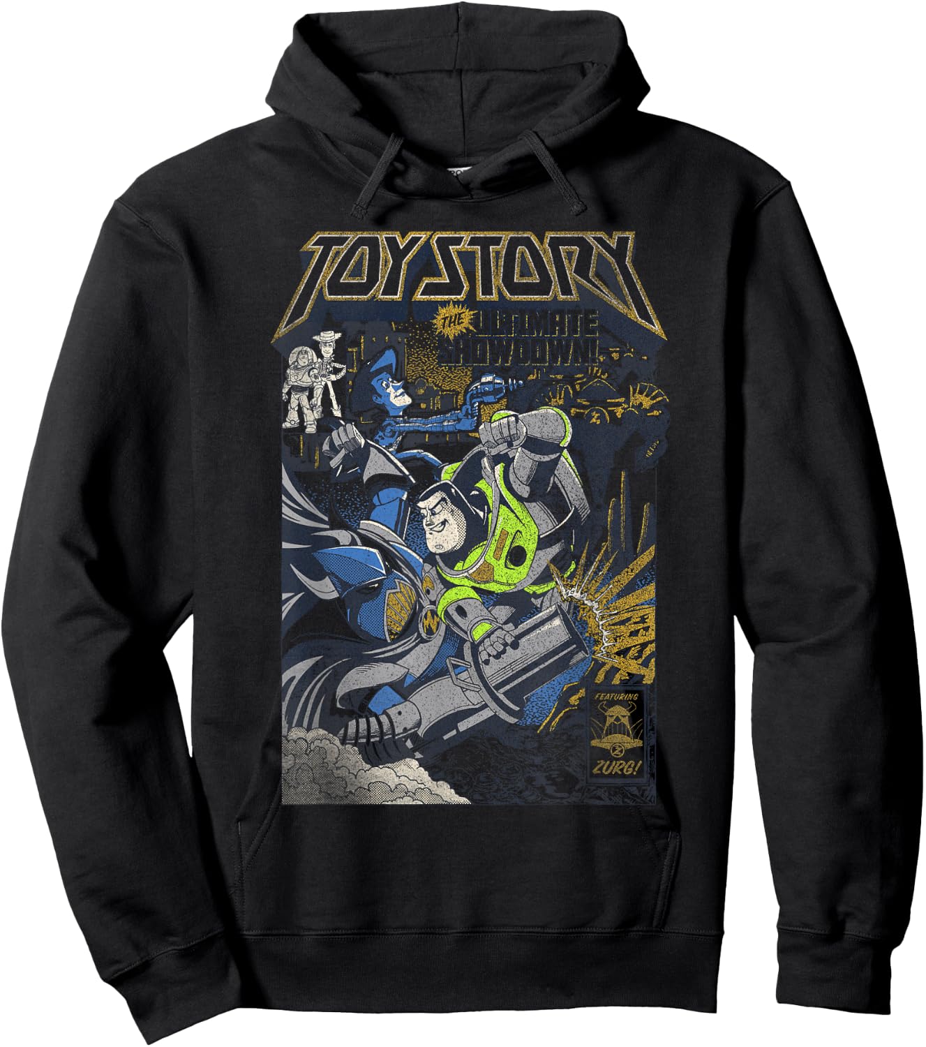 Disney Pixar Toy Story Woody And Buzz Zurg Ultimate Showdown Hoodie - Hoodie | Black