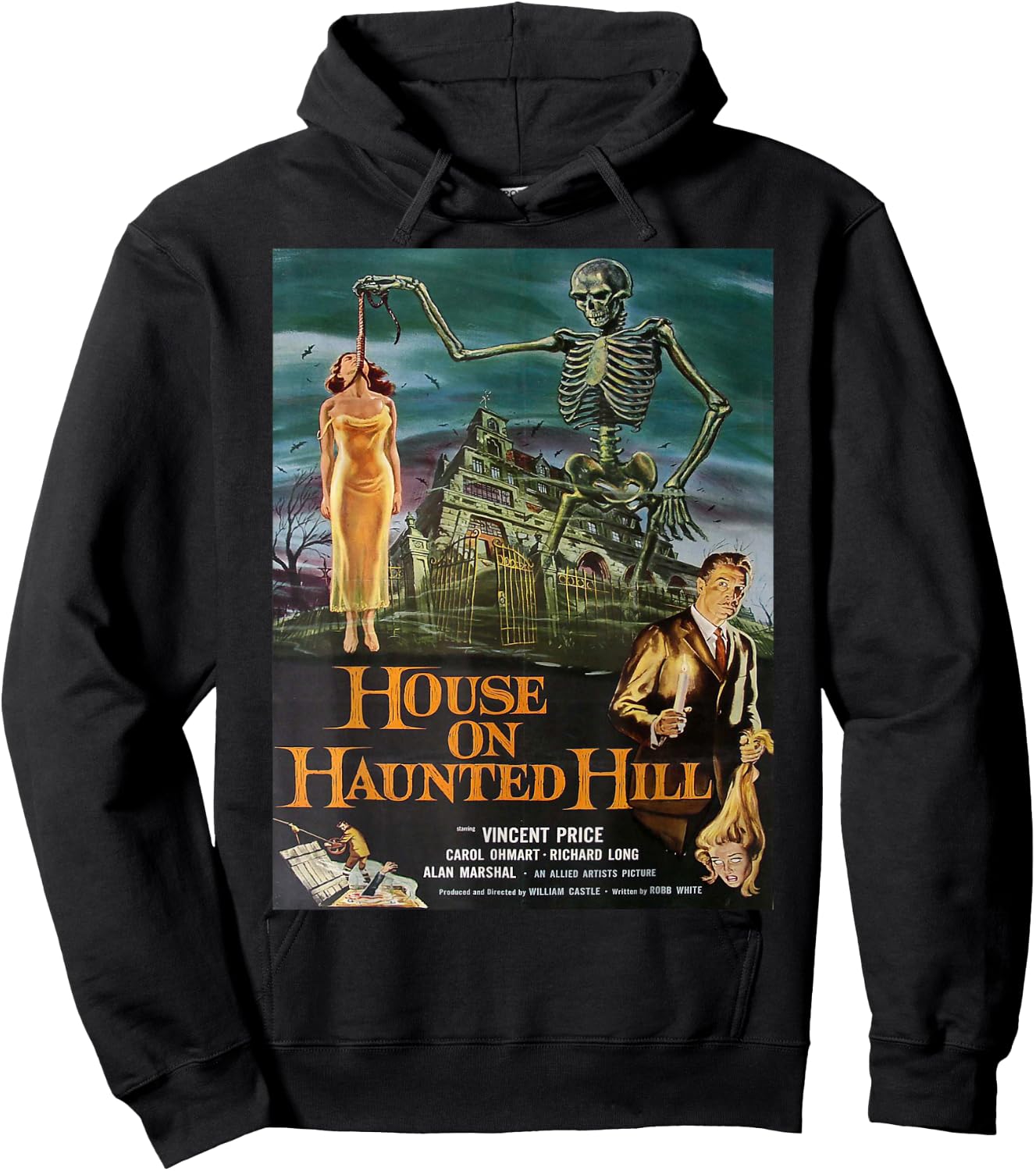 Vintage poster - House on Haunted Hill Retro Hoodie - Hoodie | Black