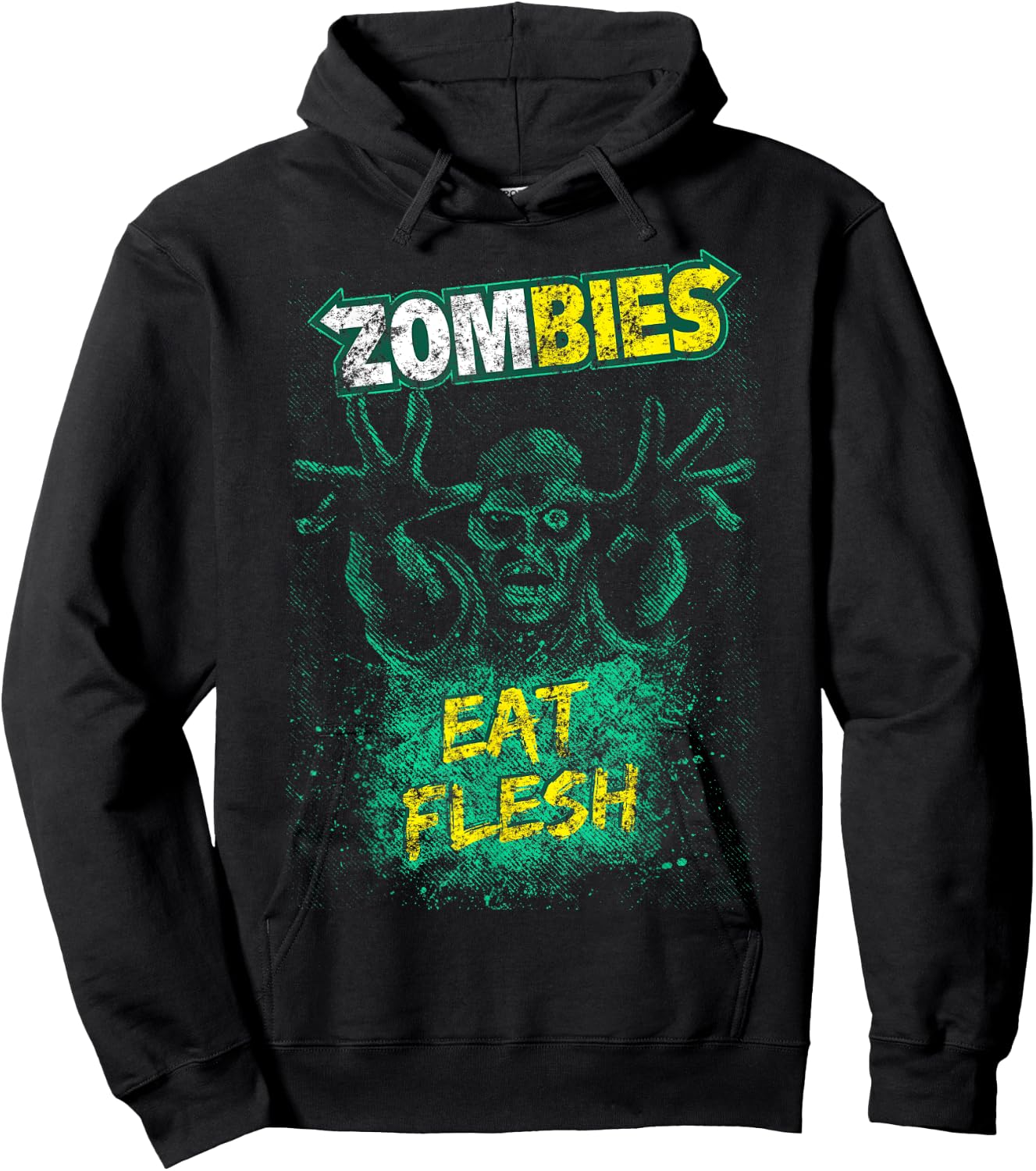 Funny Zombies Eat Flesh , Women & Kids Halloween Hoodie - Hoodie | Black