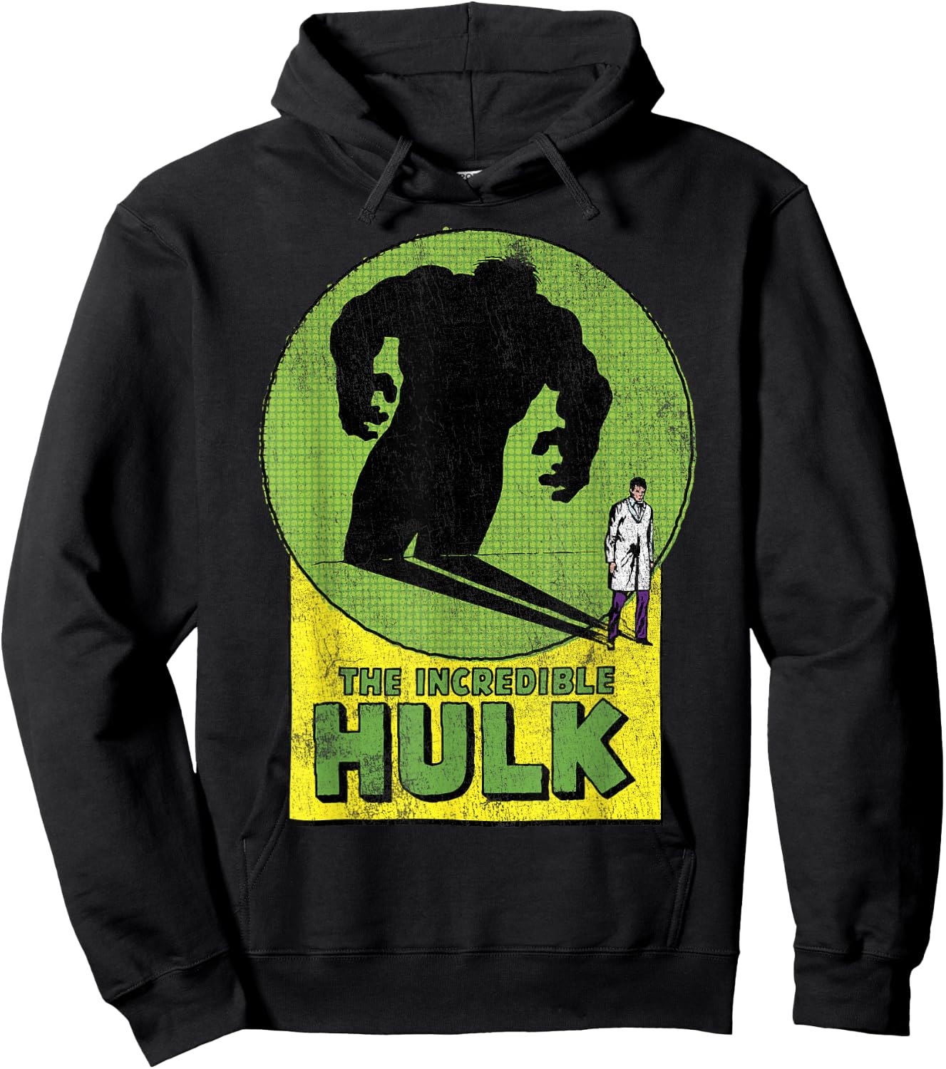 Marvel Hulk Transformation Shadow Graphic Hoodie - Hoodie | Black