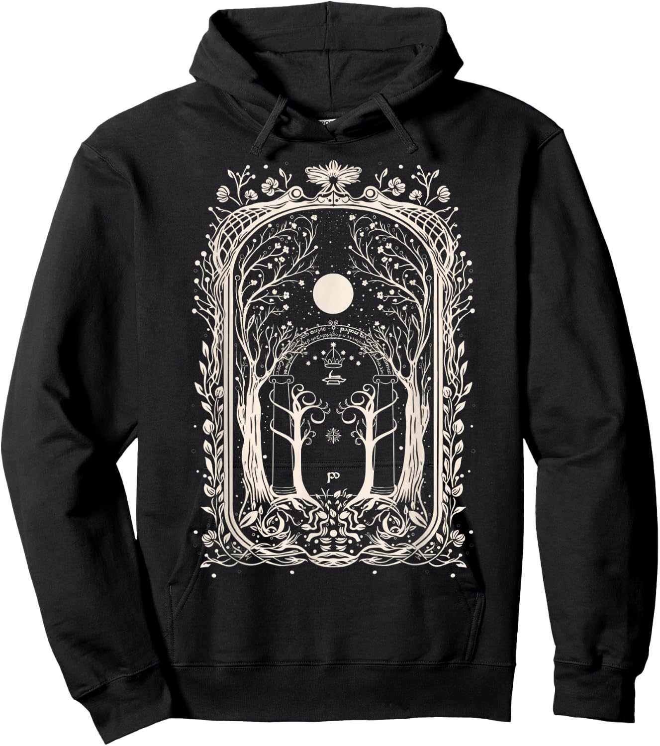 Fantasy Gate To Moria Goth Grunge Aesthetic Y2K Hoodie - Hoodie | Black