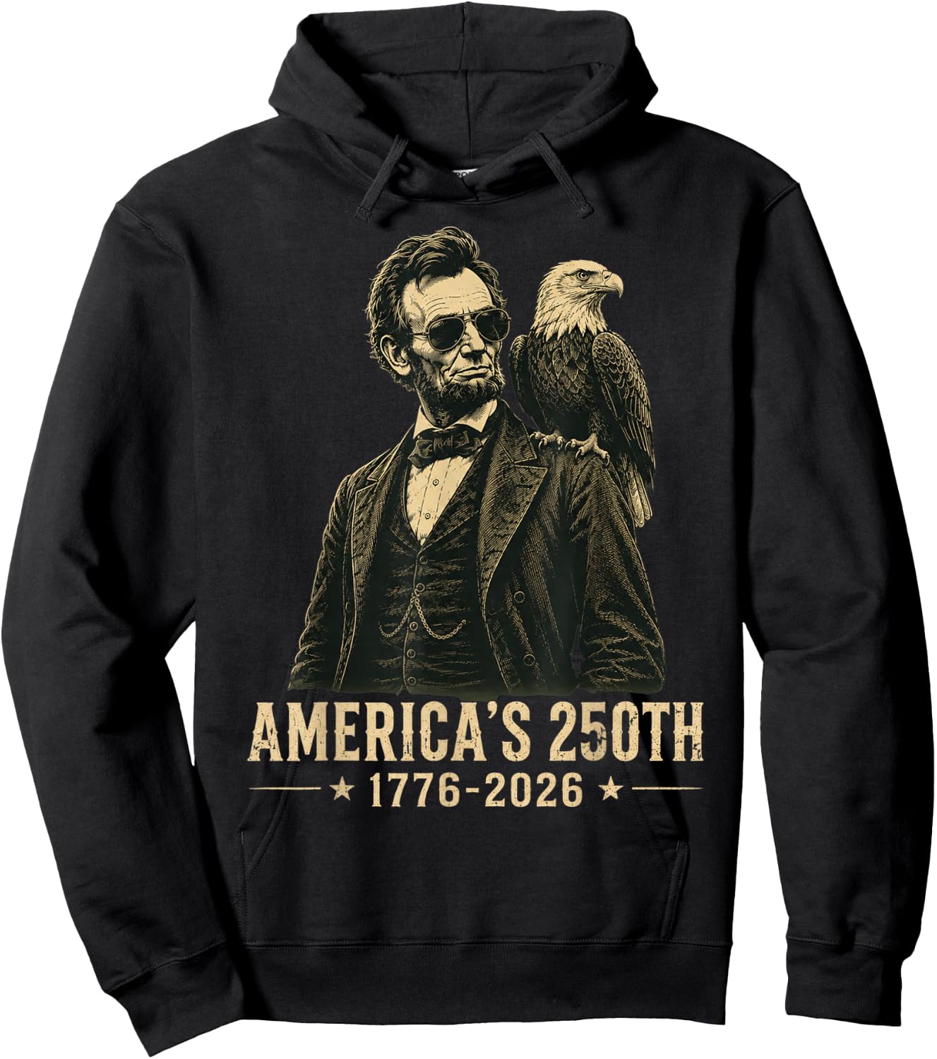 250 Anniversary USA Men Women 250th Anniversary USA Lincoln Hoodie - Hoodie | Black