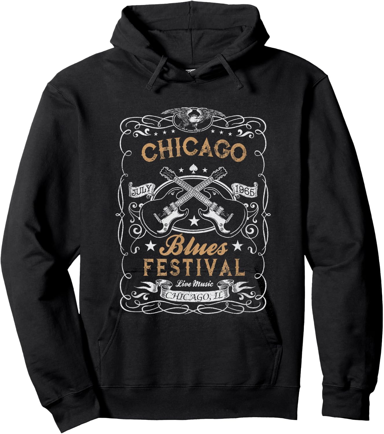 Chicago Blues Festival Blues Guitar Hoodie - Hoodie | Black