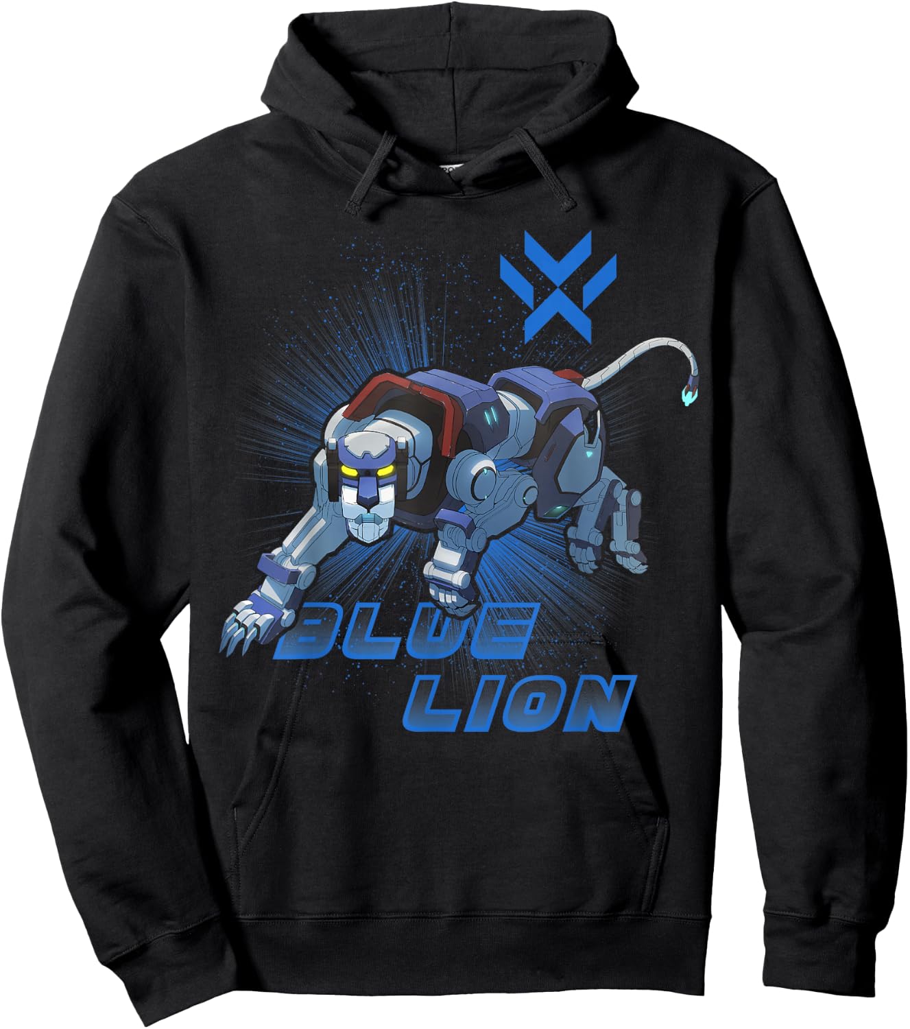 Legendary Defender Blue Lion Logo Graphic Hoodie - Hoodie | Black